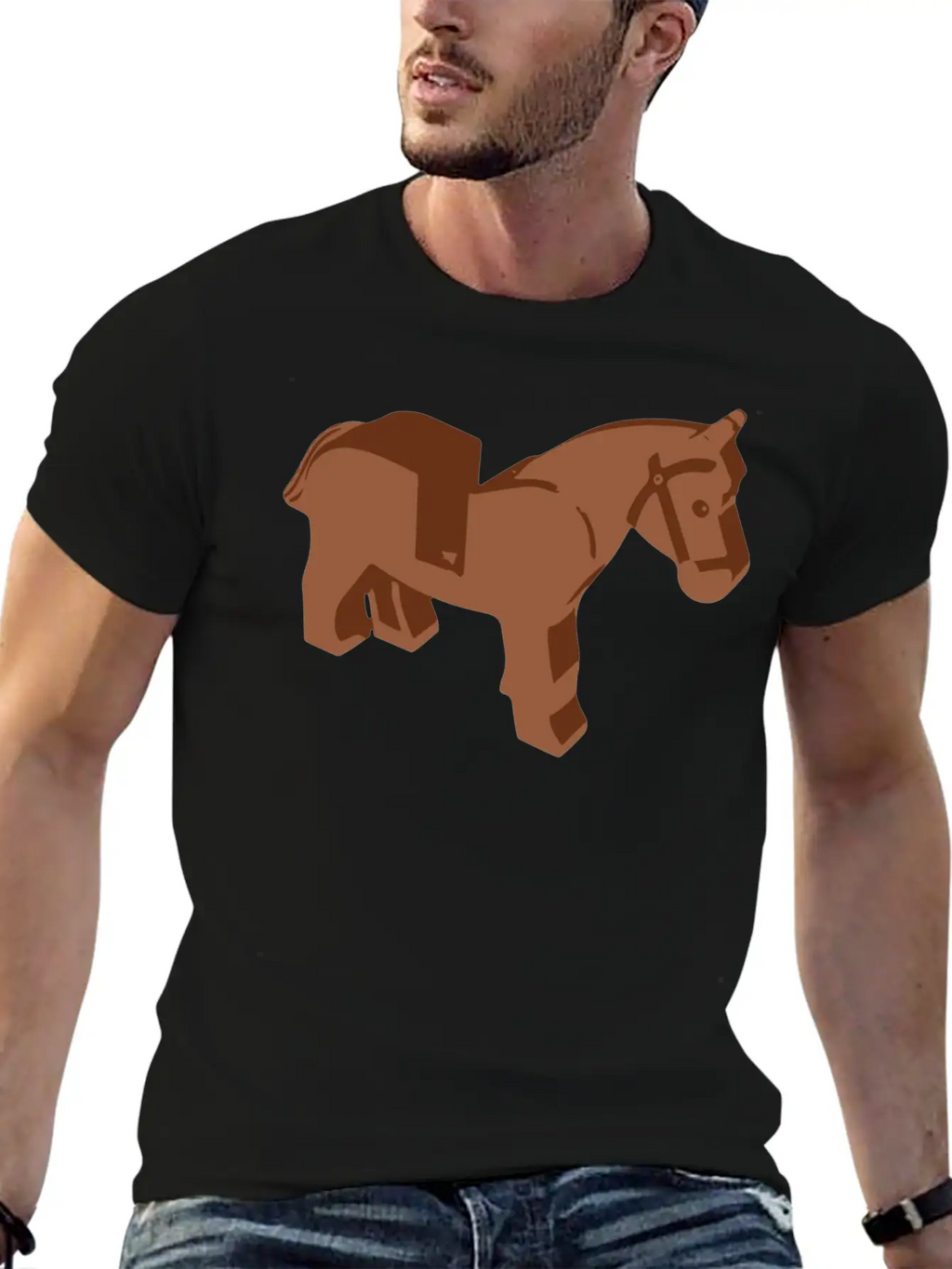 Toy Brick Horse Unisex Short Sleeve Soft Cotton T-Shirt – Casual Everyday Wear