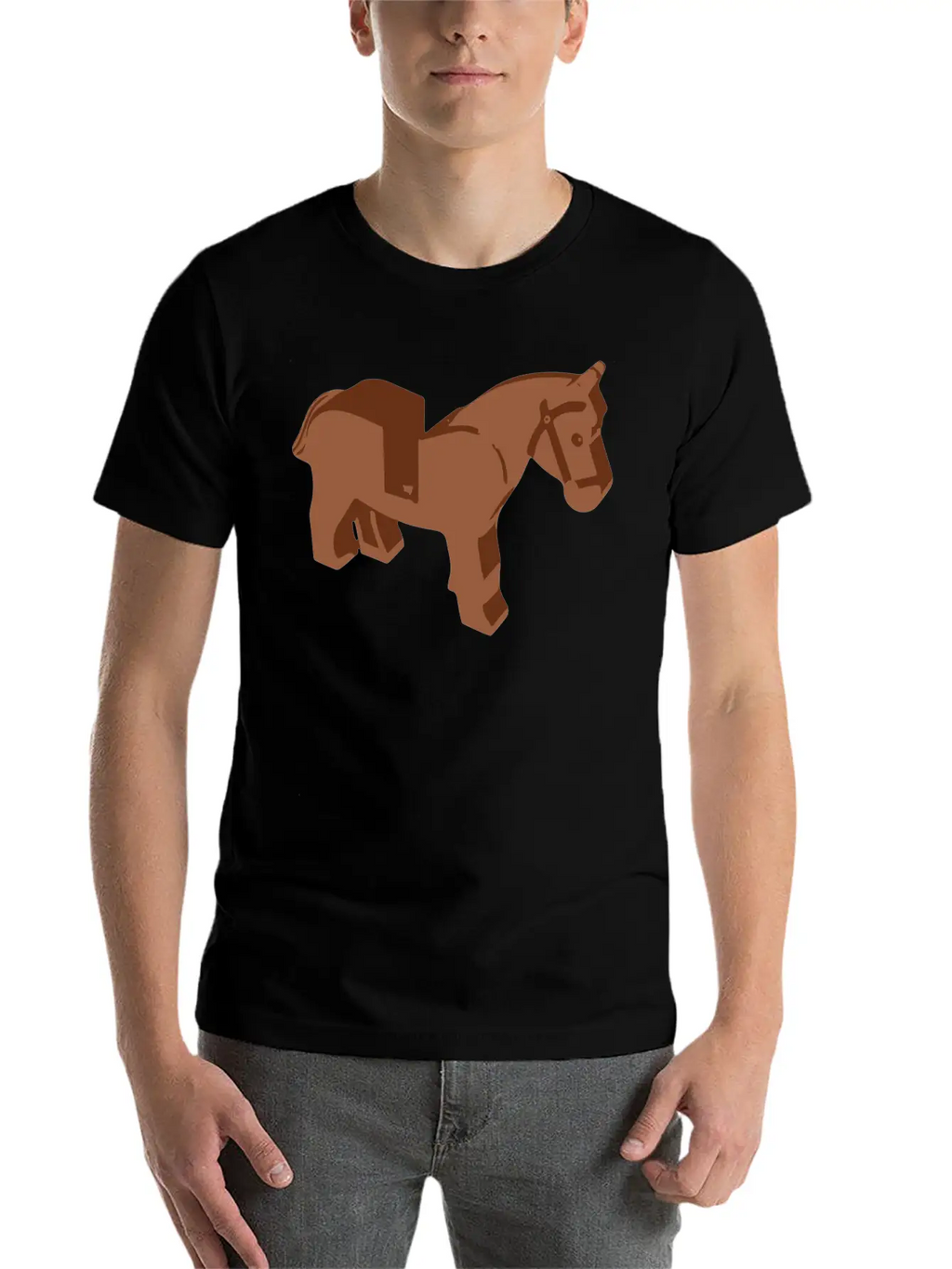 Toy Brick Horse Unisex Short Sleeve Soft Cotton T-Shirt – Casual Everyday Wear