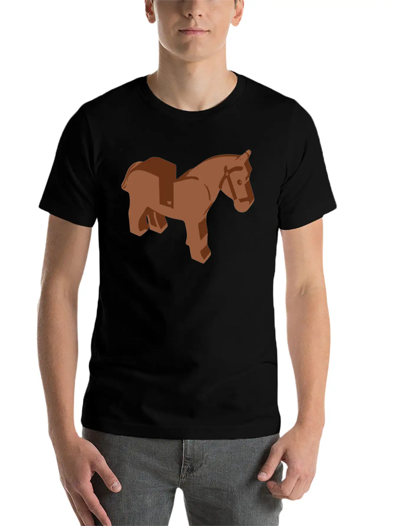 Toy Brick Horse Unisex Short Sleeve Soft Cotton T-Shirt – Casual Everyday Wear
