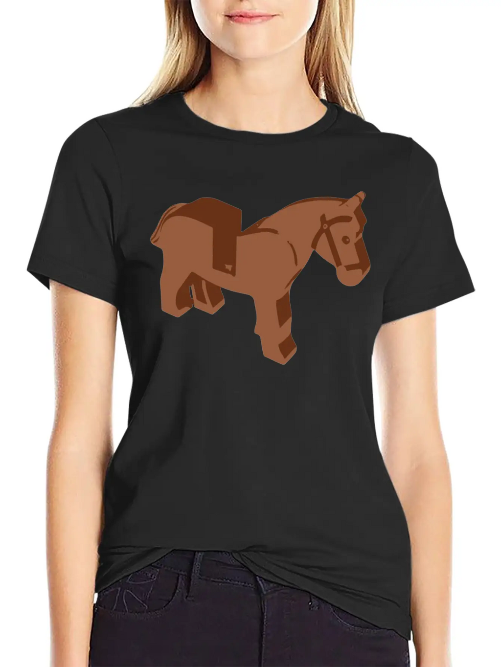 Toy Brick Horse Unisex Short Sleeve Soft Cotton T-Shirt – Casual Everyday Wear