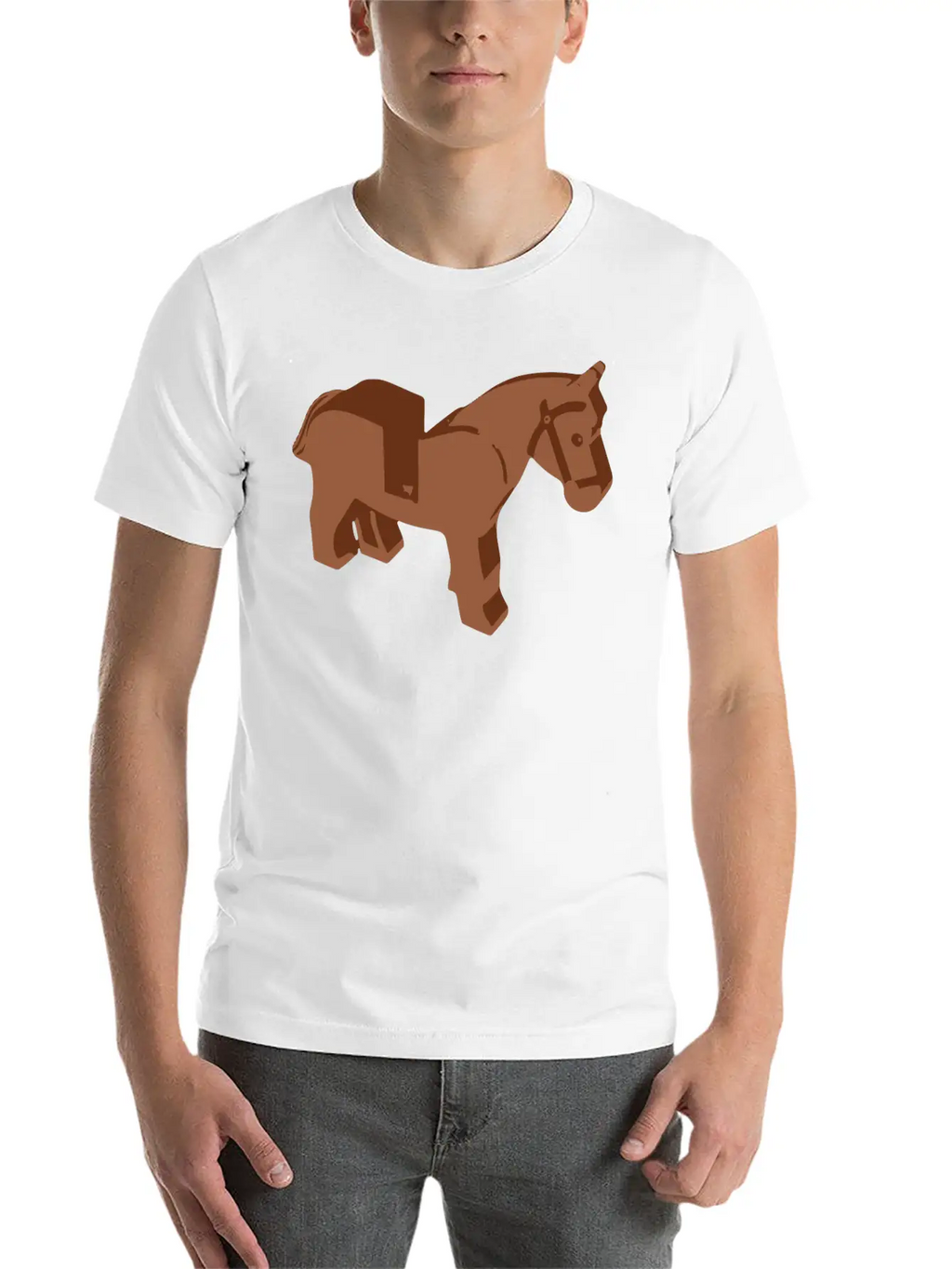 Toy Brick Horse Unisex Short Sleeve Soft Cotton T-Shirt – Casual Everyday Wear