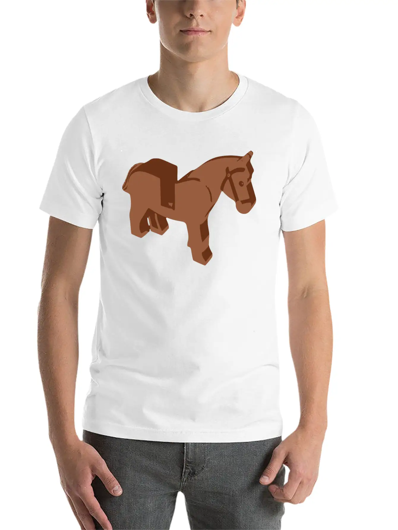 Toy Brick Horse Unisex Short Sleeve Soft Cotton T-Shirt – Casual Everyday Wear