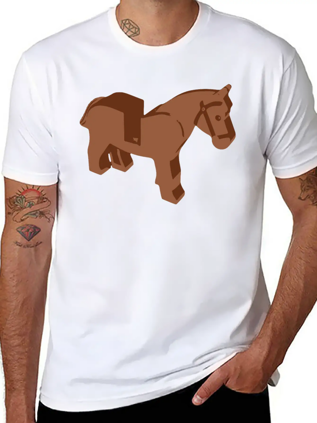 Toy Brick Horse Unisex Short Sleeve Soft Cotton T-Shirt – Casual Everyday Wear