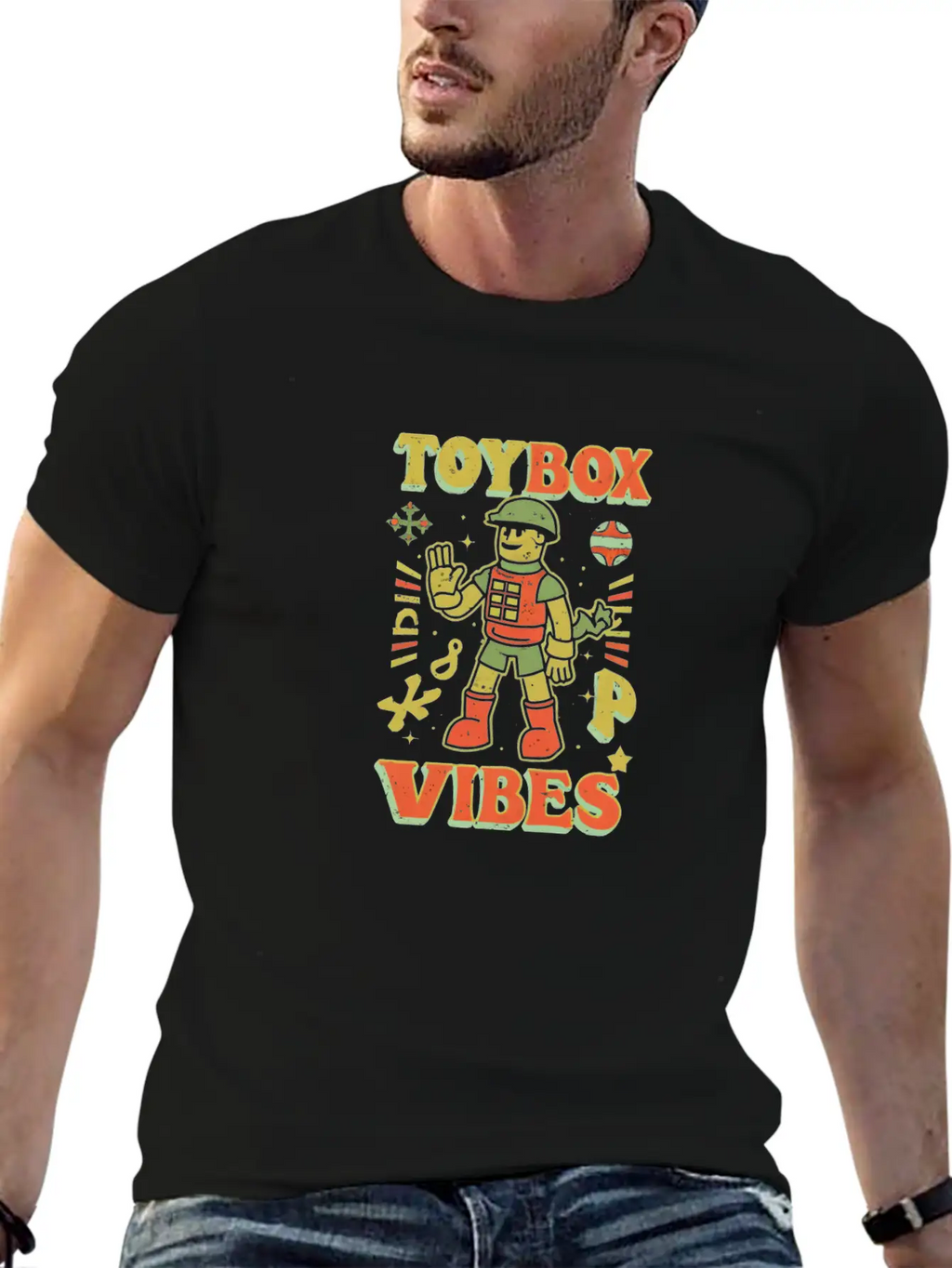 Toy Soldier: Toybox Troop Vibes Unisex Short Sleeve Soft Cotton T-Shirt – Casual Everyday Wear