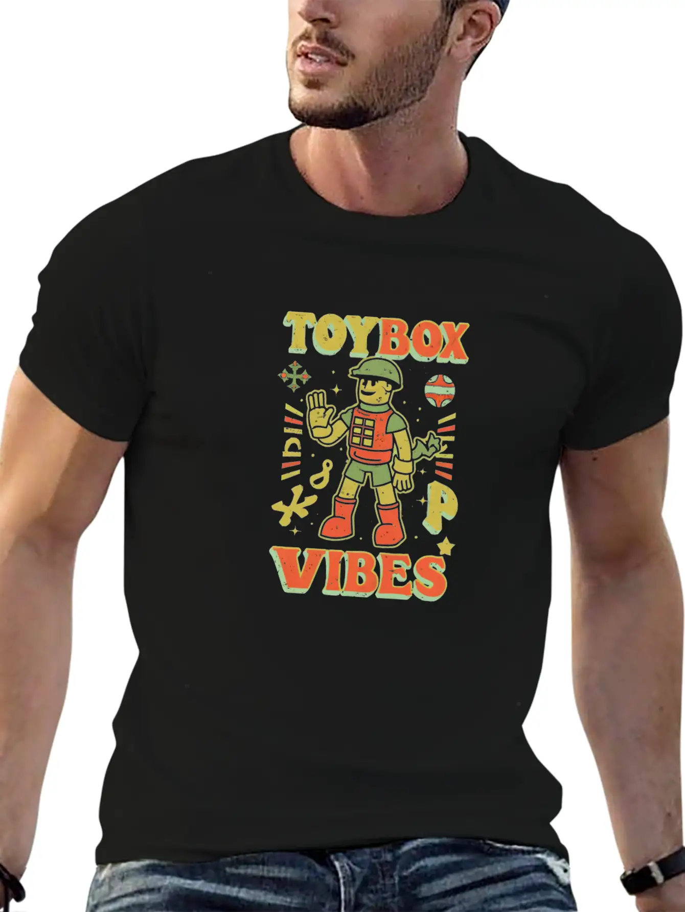 Toy Soldier: Toybox Troop Vibes Unisex Short Sleeve Soft Cotton T-Shirt – Casual Everyday Wear