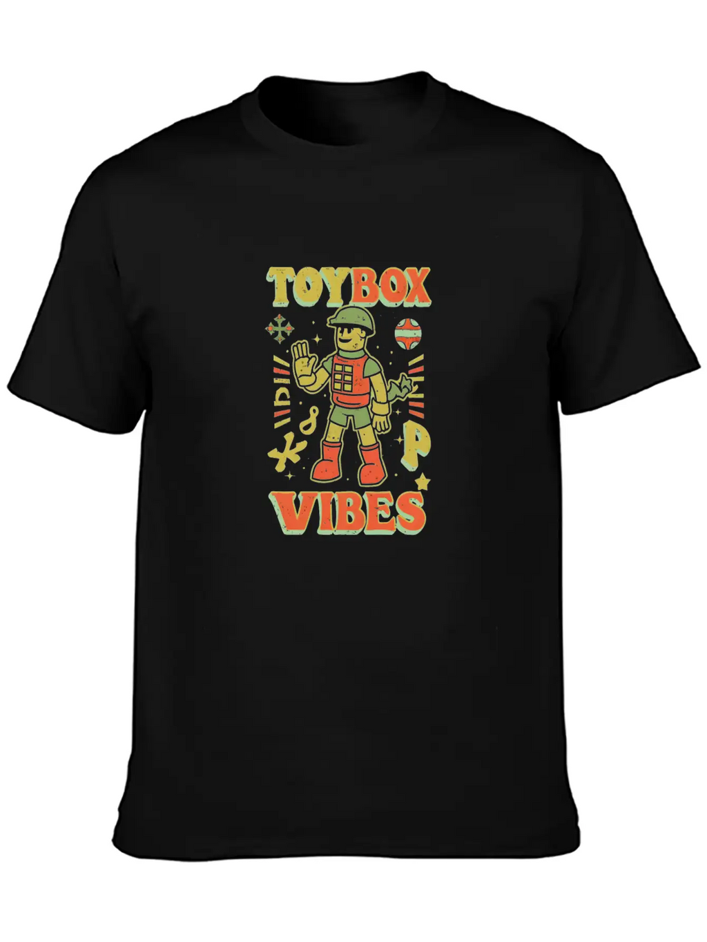 Toy Soldier: Toybox Troop Vibes Unisex Short Sleeve Soft Cotton T-Shirt – Casual Everyday Wear