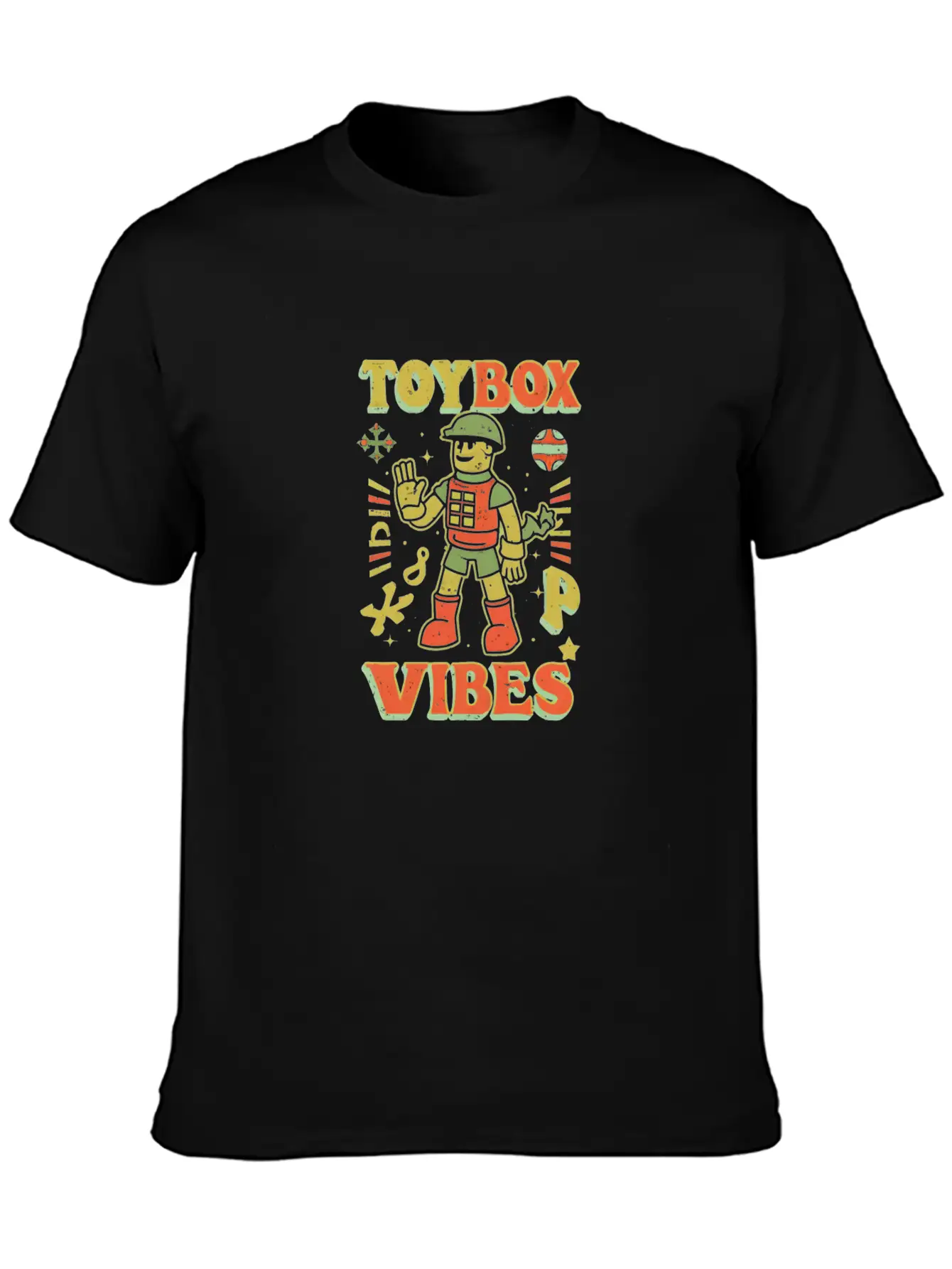 Toy Soldier: Toybox Troop Vibes Unisex Short Sleeve Soft Cotton T-Shirt – Casual Everyday Wear