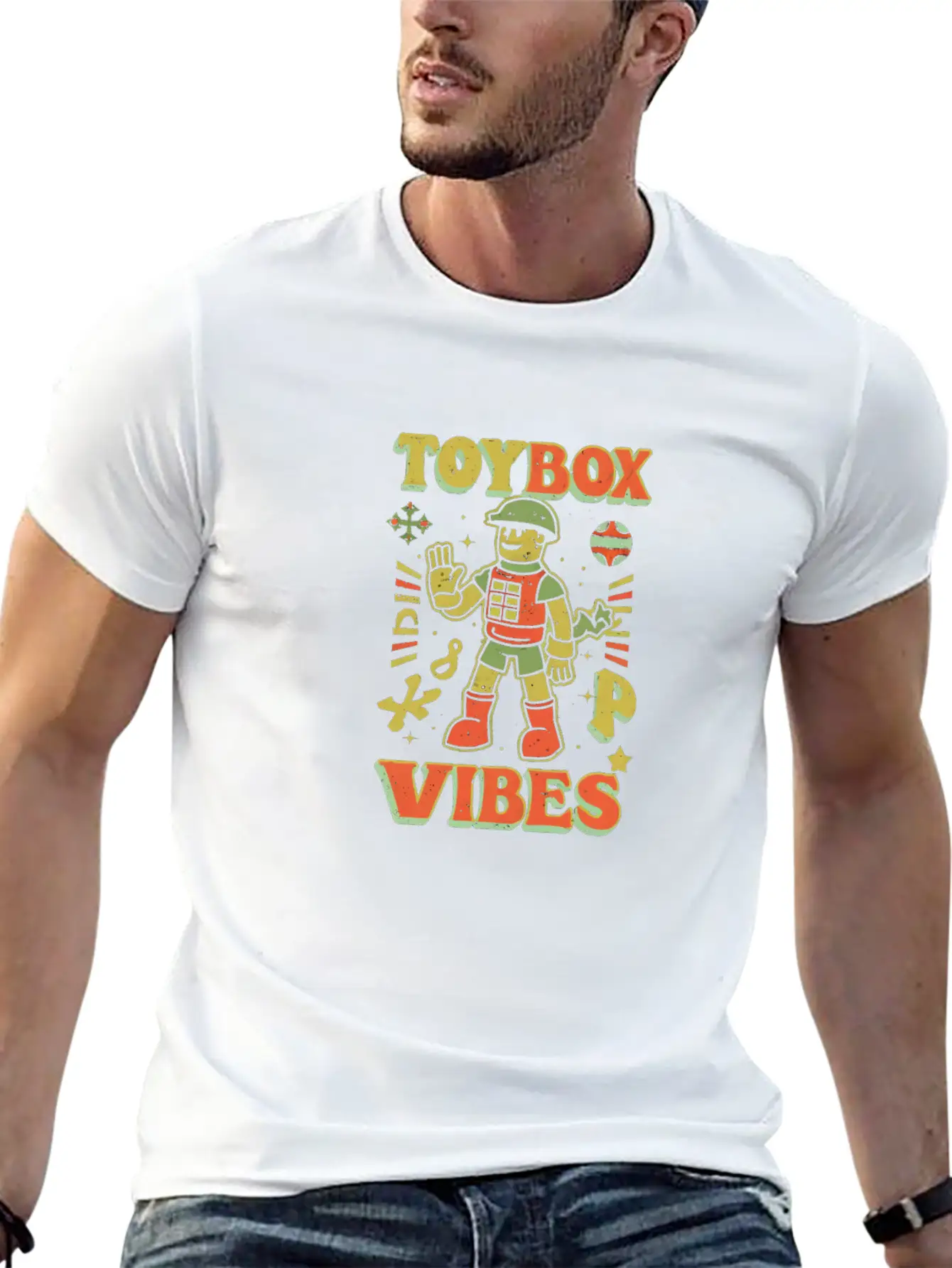 Toy Soldier: Toybox Troop Vibes Unisex Short Sleeve Soft Cotton T-Shirt – Casual Everyday Wear