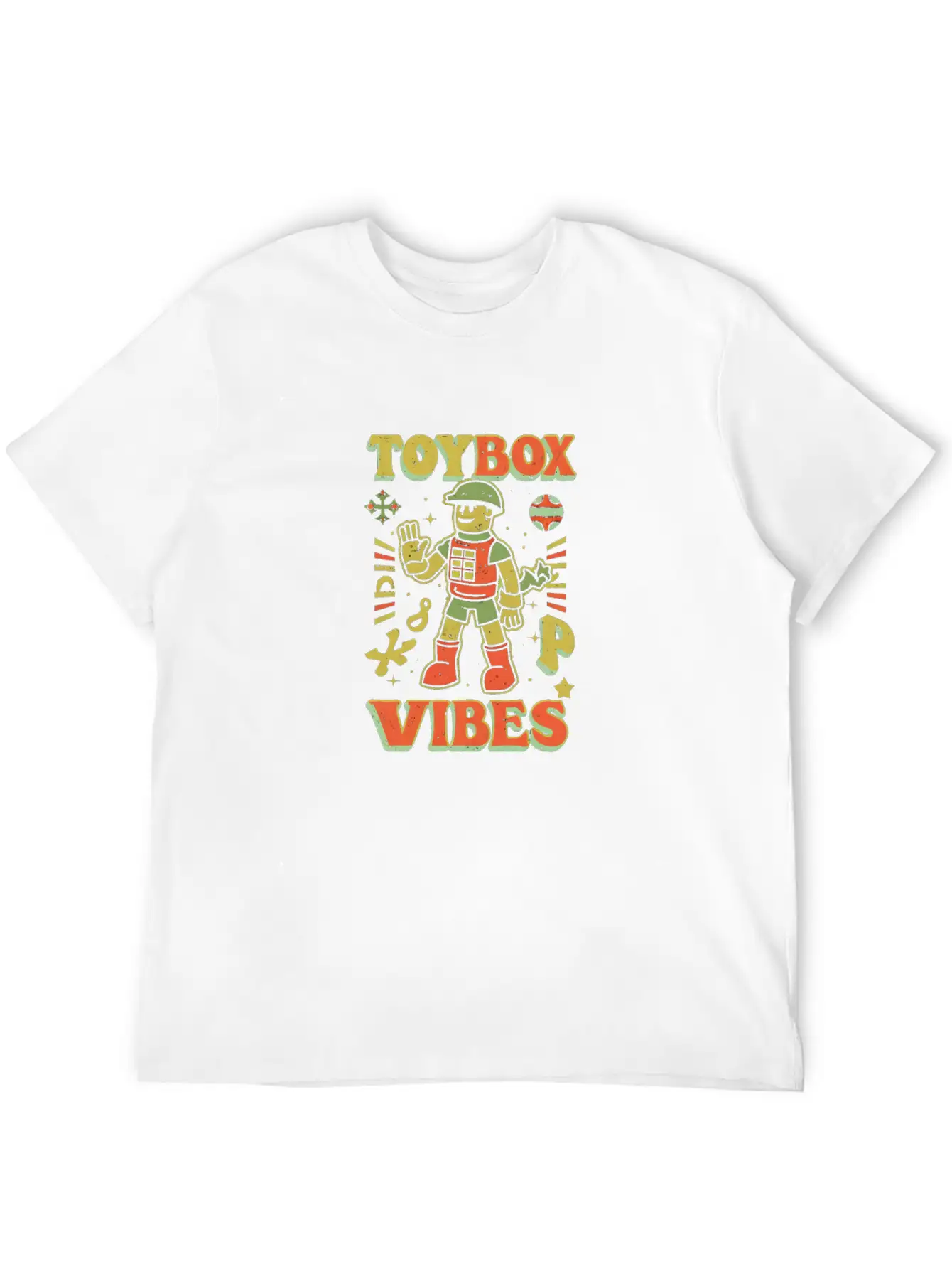 Toy Soldier: Toybox Troop Vibes Unisex Short Sleeve Soft Cotton T-Shirt – Casual Everyday Wear