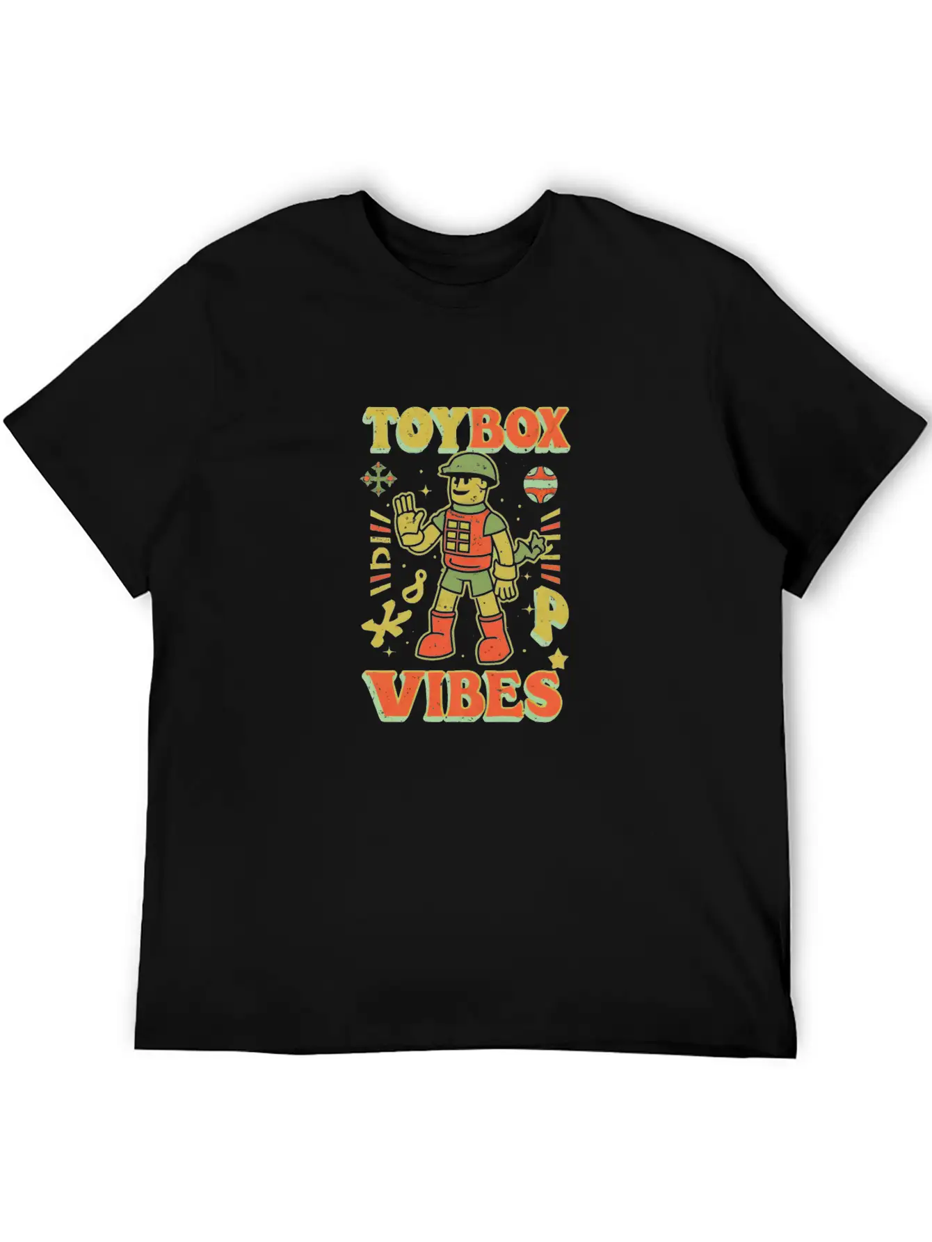 Toy Soldier: Toybox Troop Vibes Unisex Short Sleeve Soft Cotton T-Shirt – Casual Everyday Wear