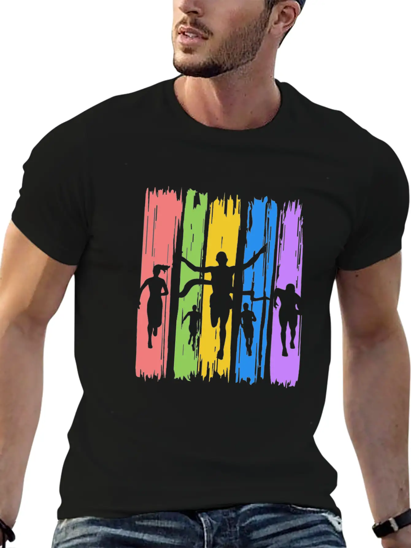 Track And Field Finish Unisex Casual T-Shirt – Clean Design For Daily Comfort
