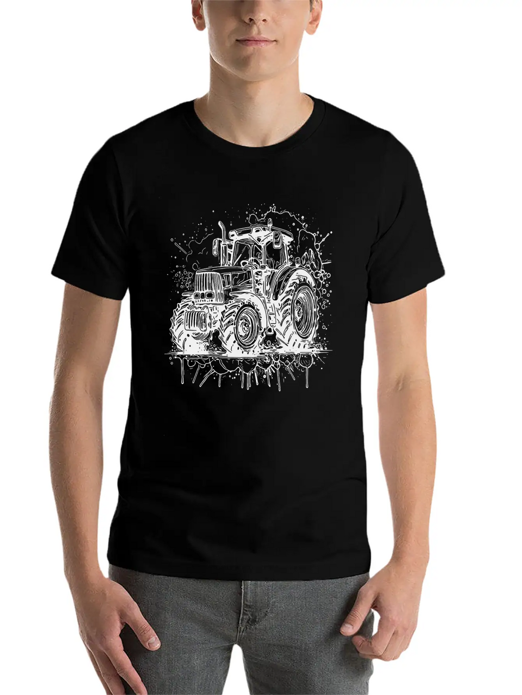 Tractor Splash Design With Field Tractor Experts Unisex Casual T-Shirt – Clean Design For Daily Comfort