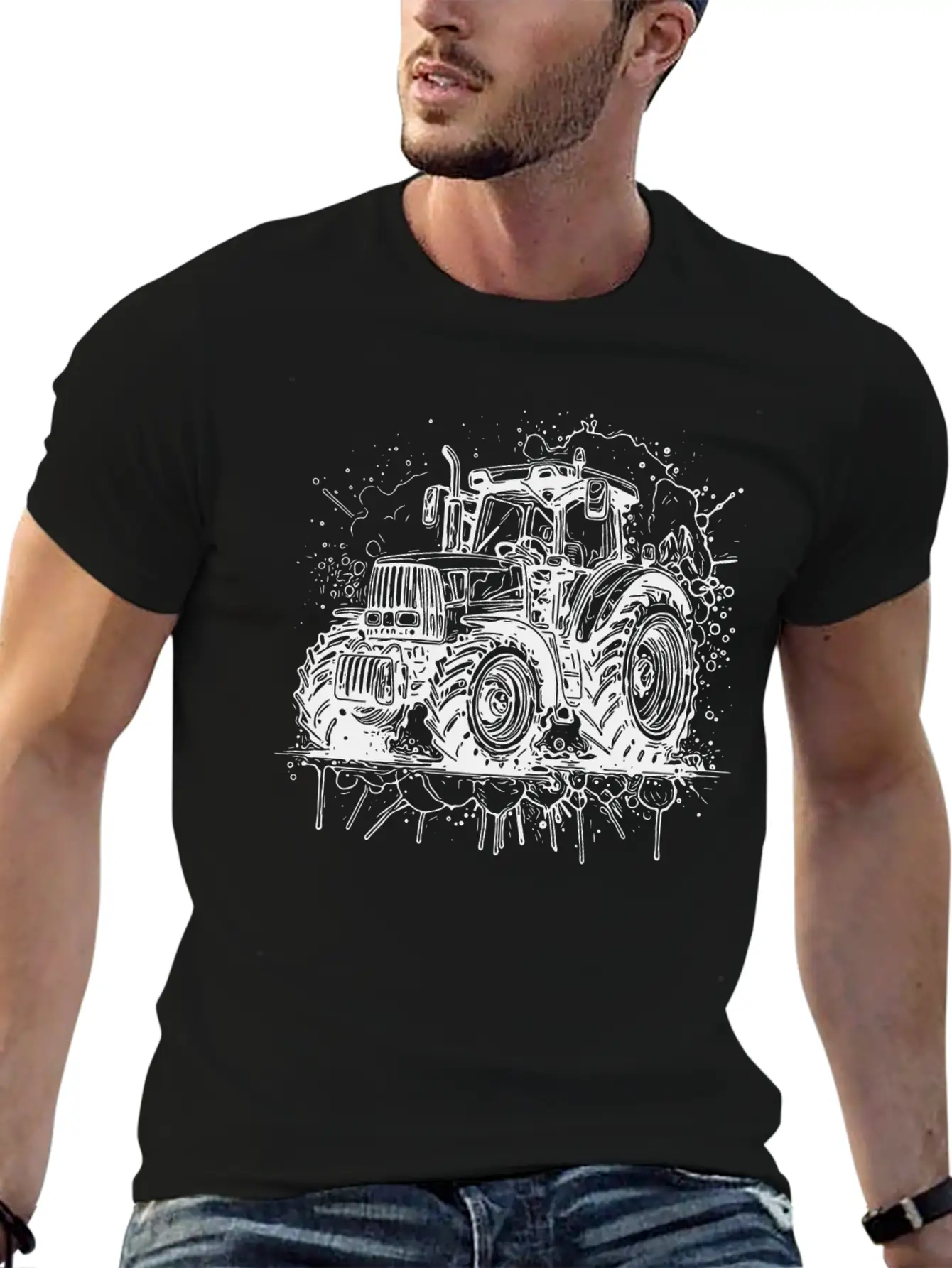 Tractor Splash Design With Field Tractor Experts Unisex Casual T-Shirt – Clean Design For Daily Comfort