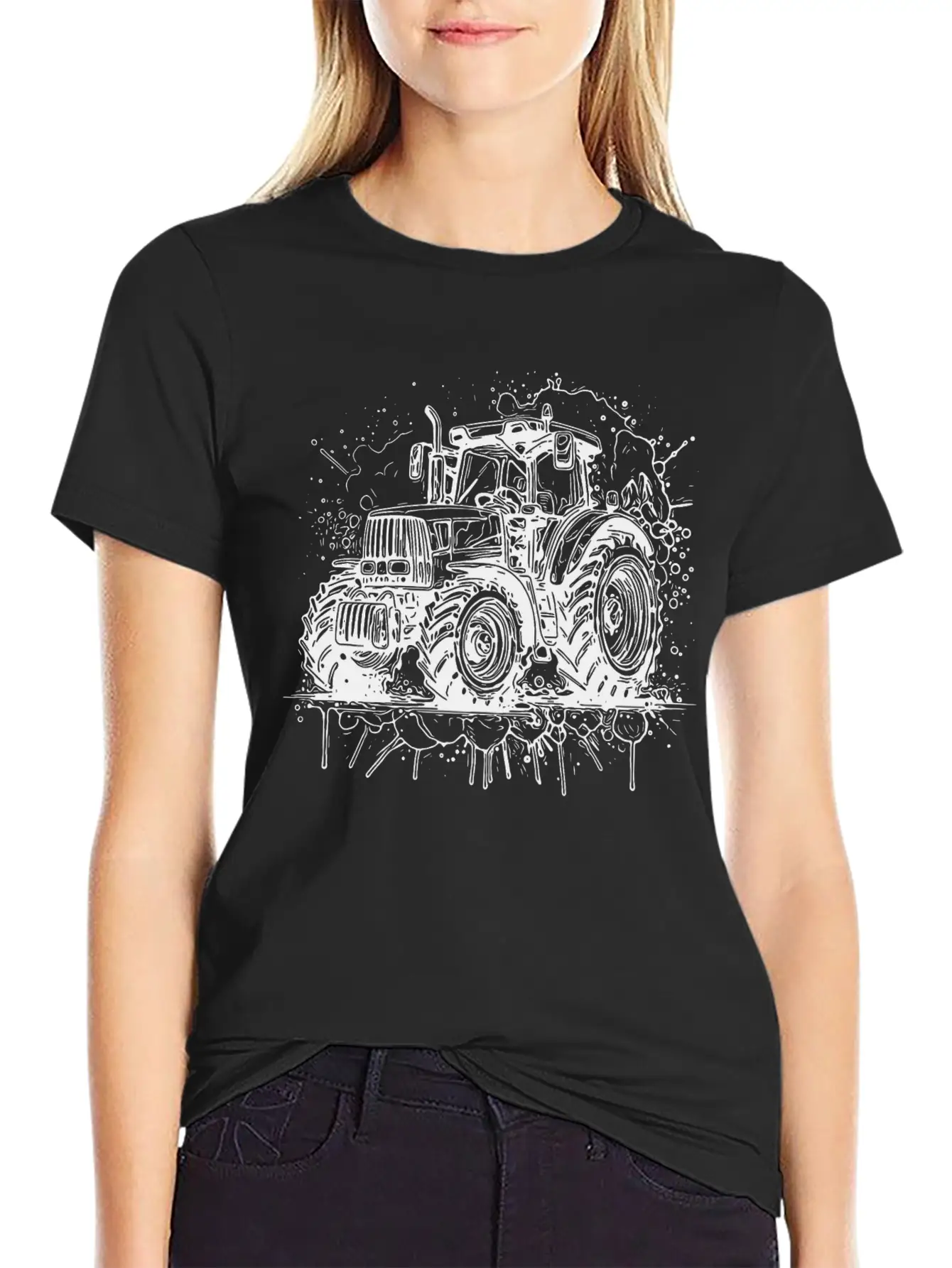 Tractor Splash Design With Field Tractor Experts Unisex Casual T-Shirt – Clean Design For Daily Comfort