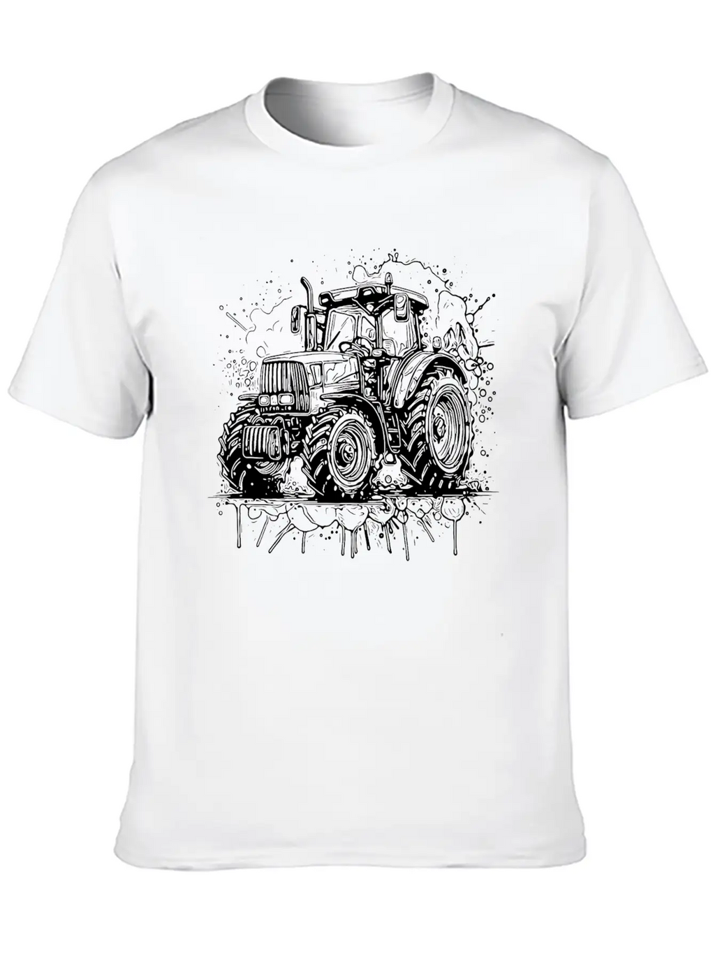 Tractor Splash Design With Field Tractor Experts Unisex Casual T-Shirt – Clean Design For Daily Comfort