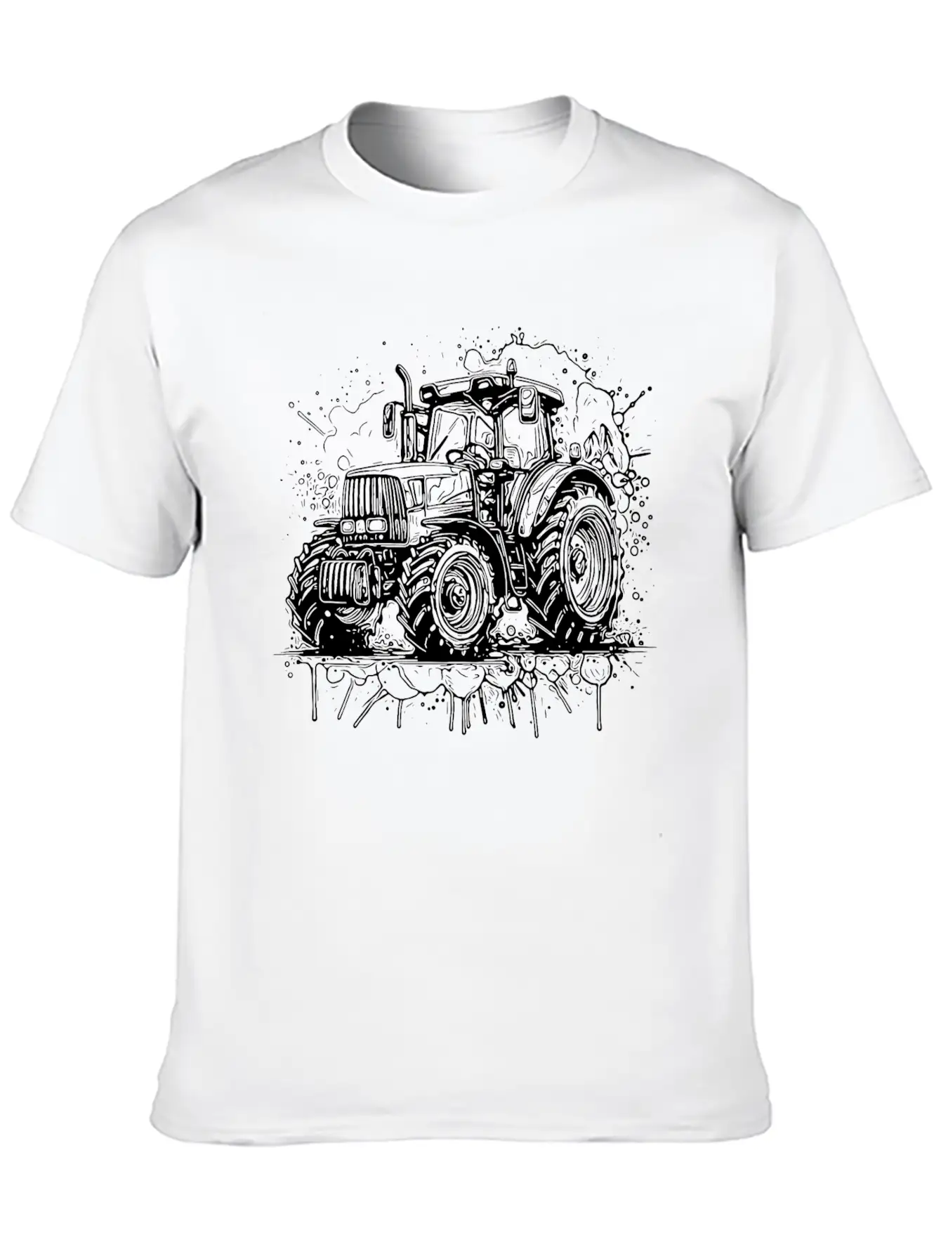 Tractor Splash Design With Field Tractor Experts Unisex Casual T-Shirt – Clean Design For Daily Comfort