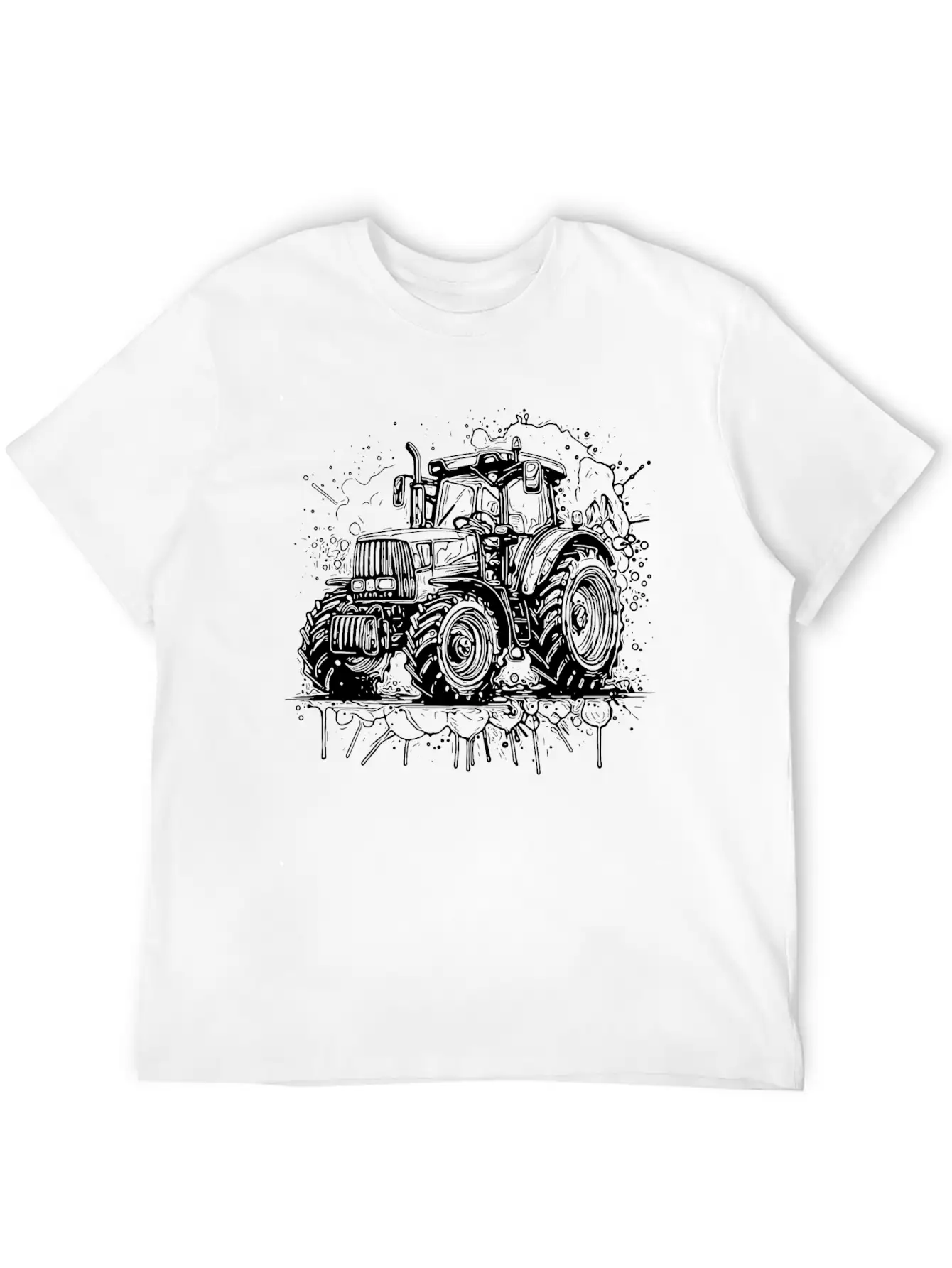 Tractor Splash Design With Field Tractor Experts Unisex Casual T-Shirt – Clean Design For Daily Comfort