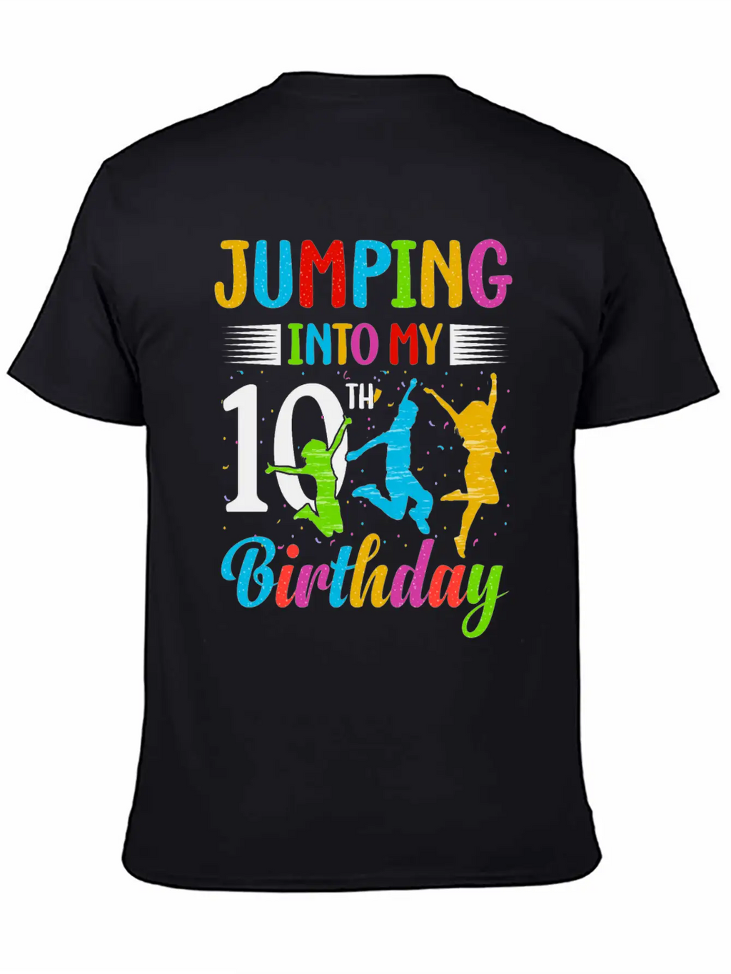 Trampoline Lover 8th Birthday Party Jumping Stylish Everyday T-Shirt – Unisex Basic Cotton Tee