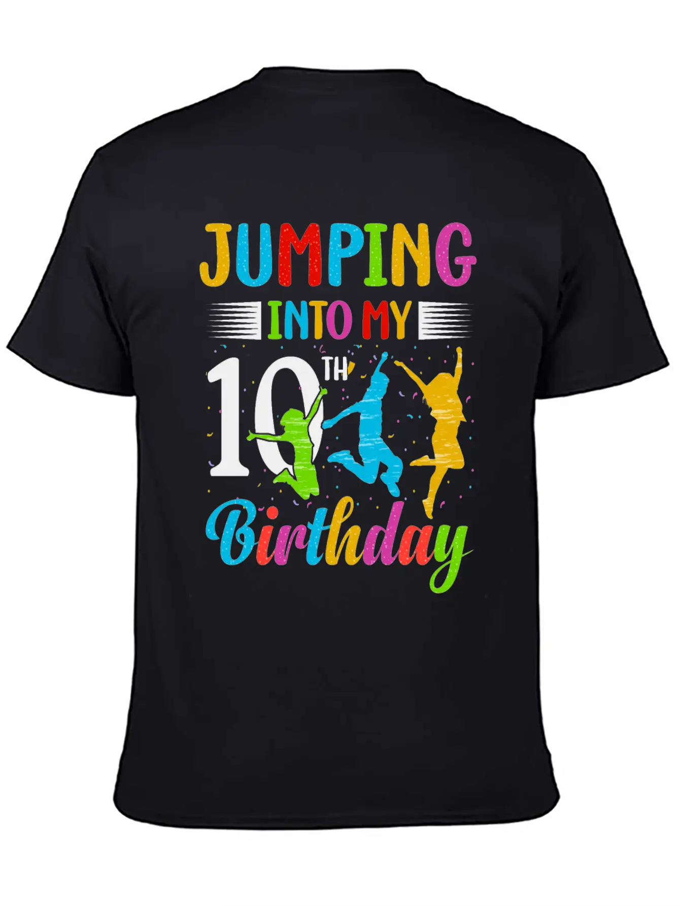 Trampoline Lover 8th Birthday Party Jumping Stylish Everyday T-Shirt – Unisex Basic Cotton Tee