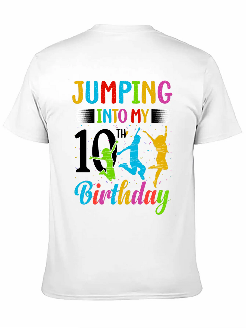 Trampoline Lover 8th Birthday Party Jumping Stylish Everyday T-Shirt – Unisex Basic Cotton Tee