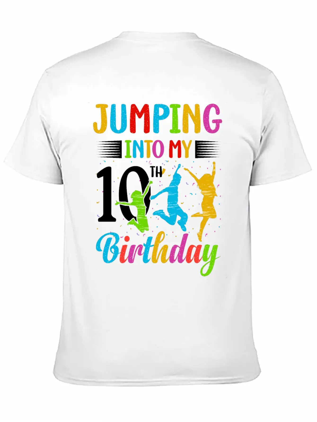 Trampoline Lover 8th Birthday Party Jumping Stylish Everyday T-Shirt – Unisex Basic Cotton Tee