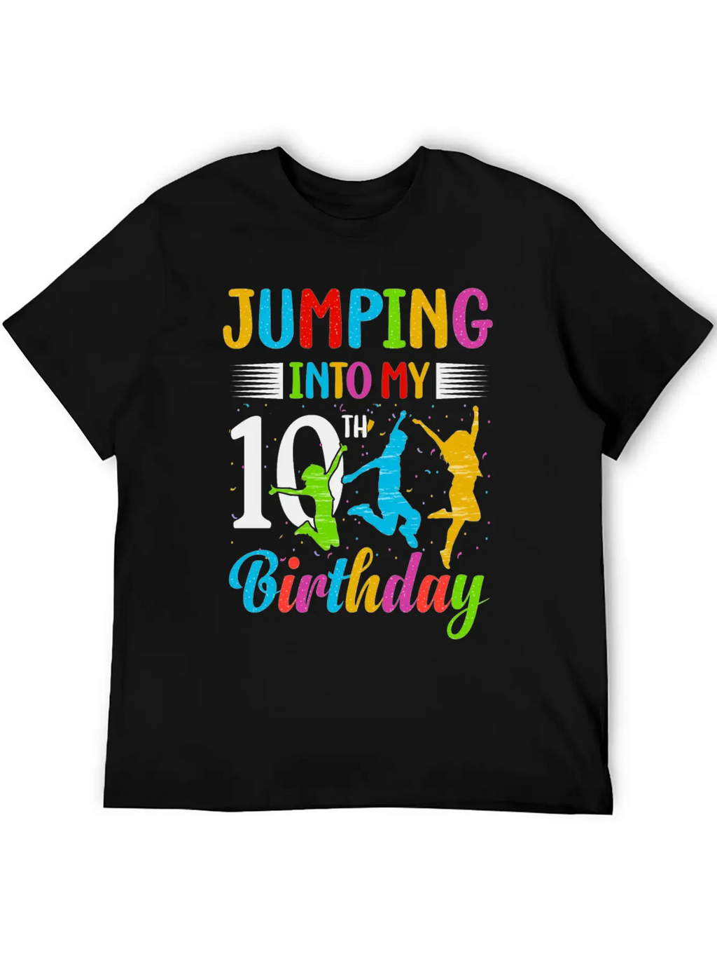Trampoline Lover 8th Birthday Party Jumping Stylish Everyday T-Shirt – Unisex Basic Cotton Tee