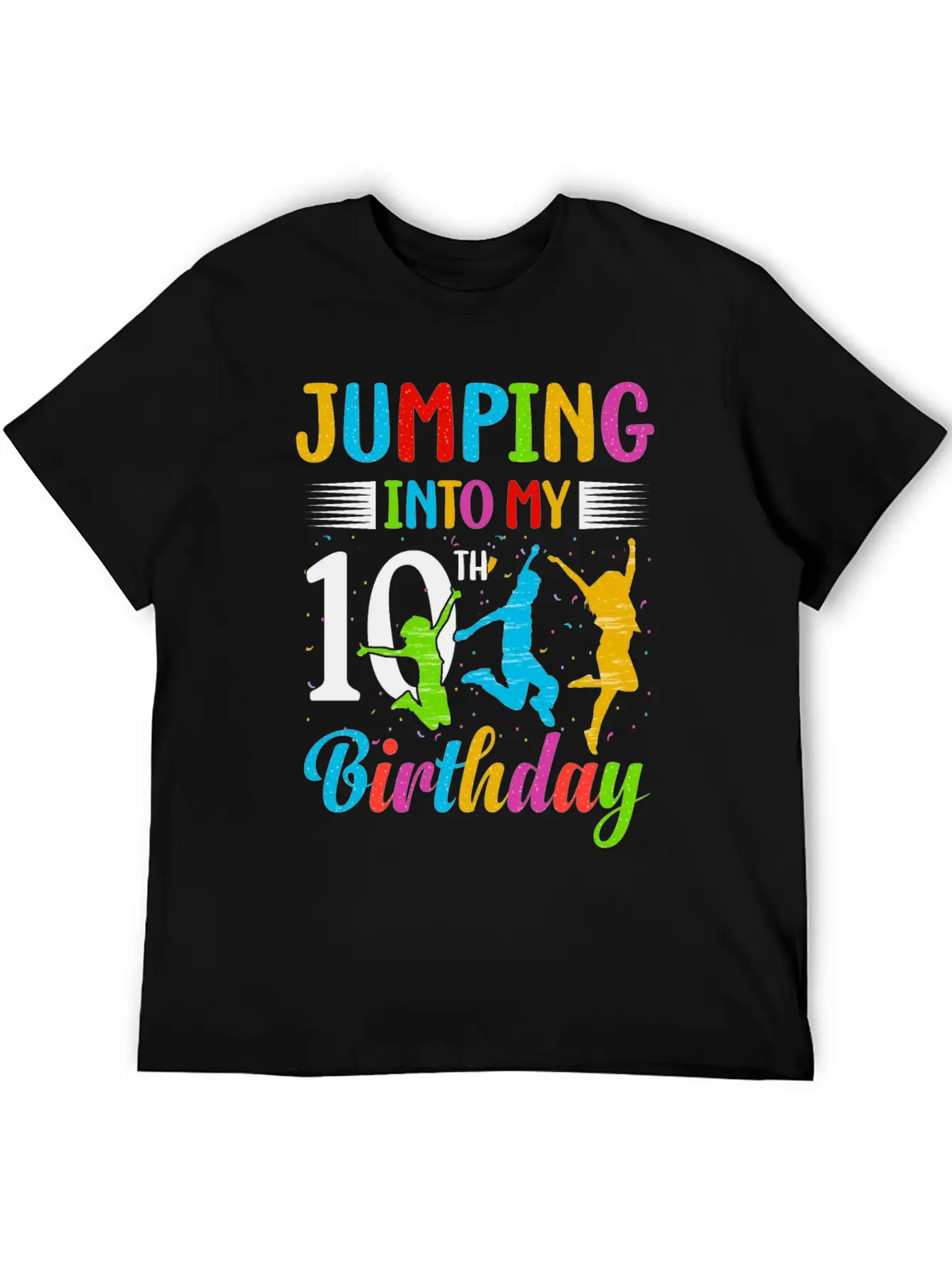 Trampoline Lover 8th Birthday Party Jumping Stylish Everyday T-Shirt – Unisex Basic Cotton Tee