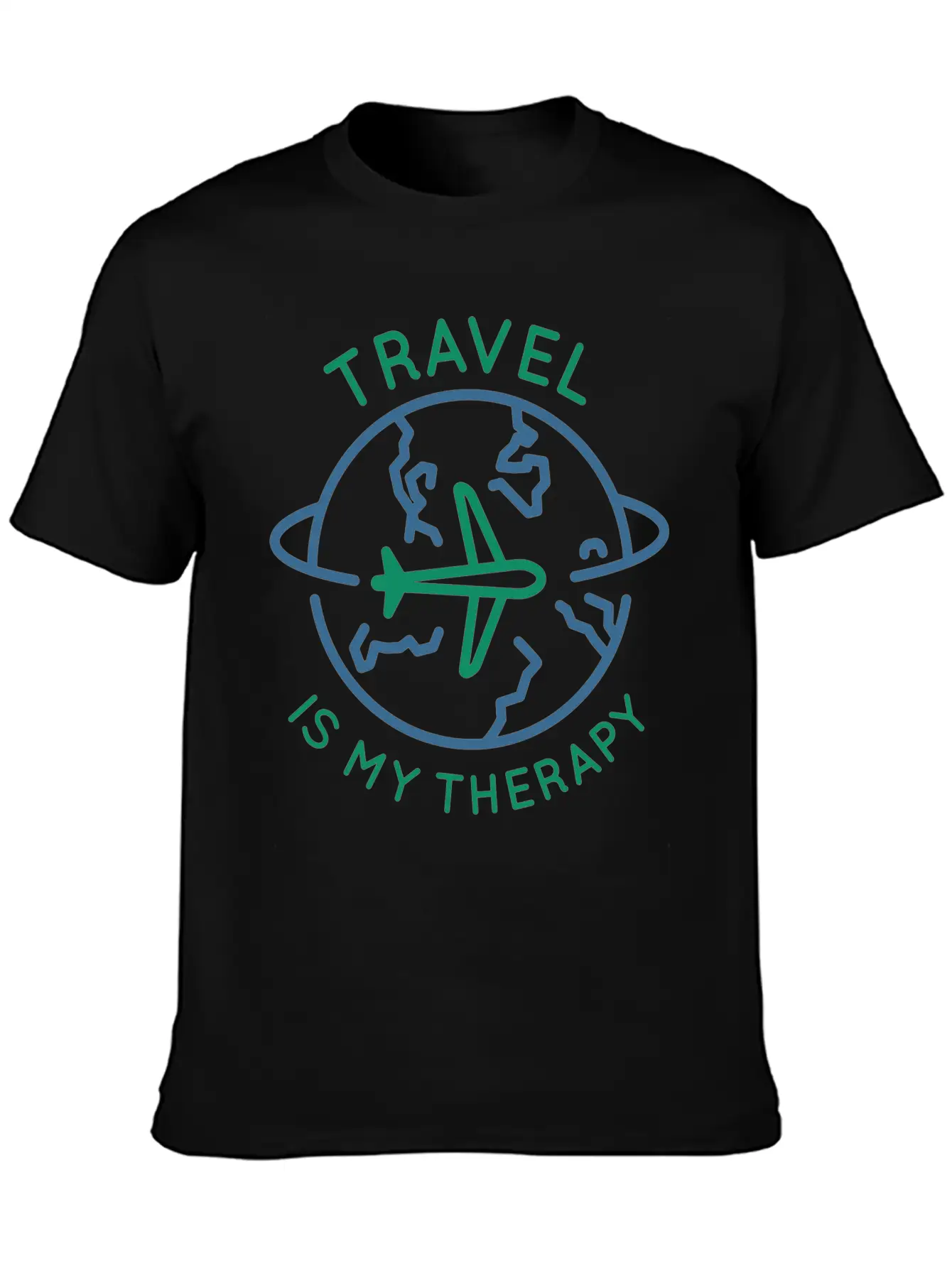 Travel Is My Therapy Casual Graphic T-Shirt – Simple And Comfortable Daily Wear