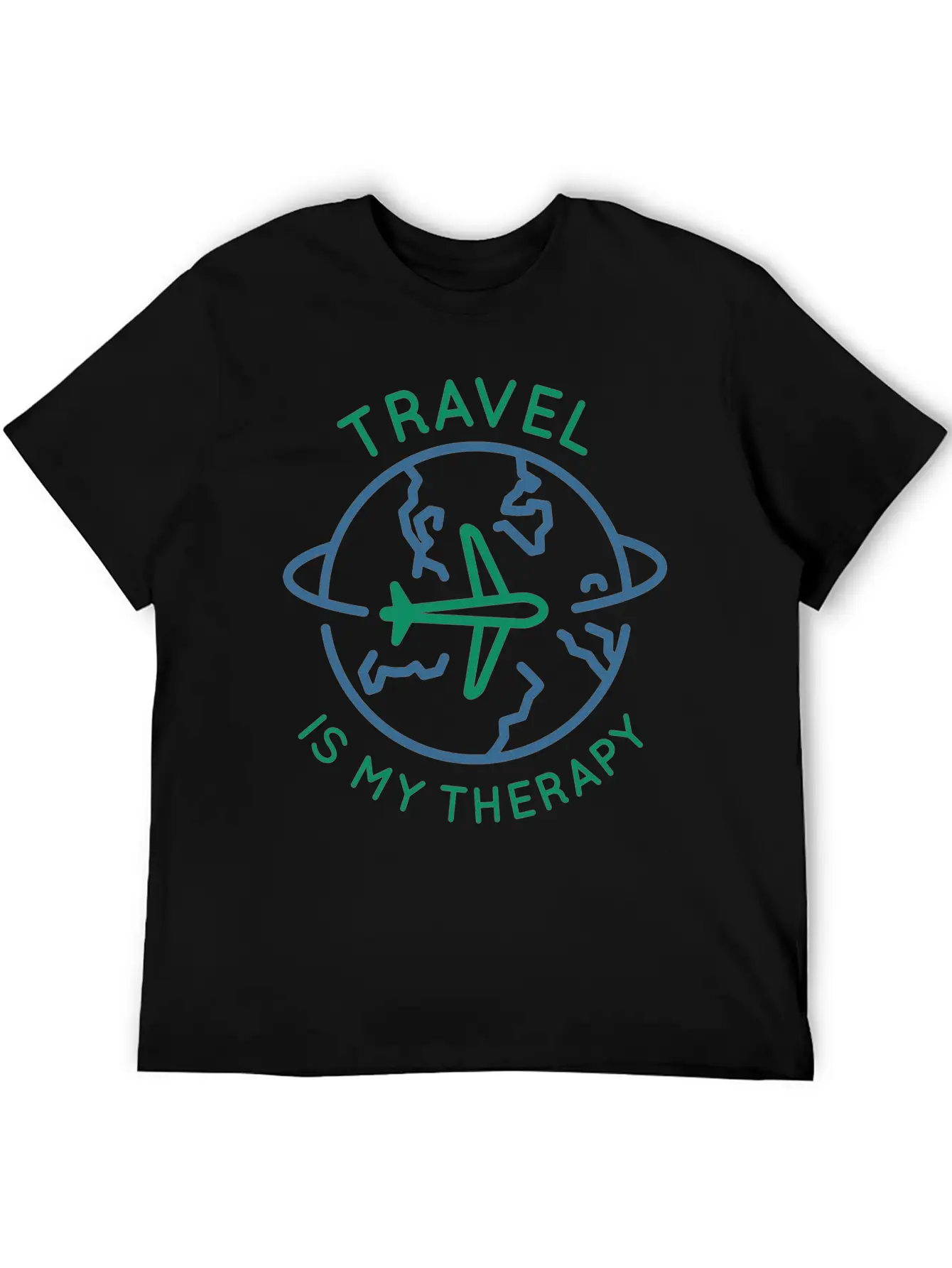 Travel Is My Therapy Casual Graphic T-Shirt – Simple And Comfortable Daily Wear