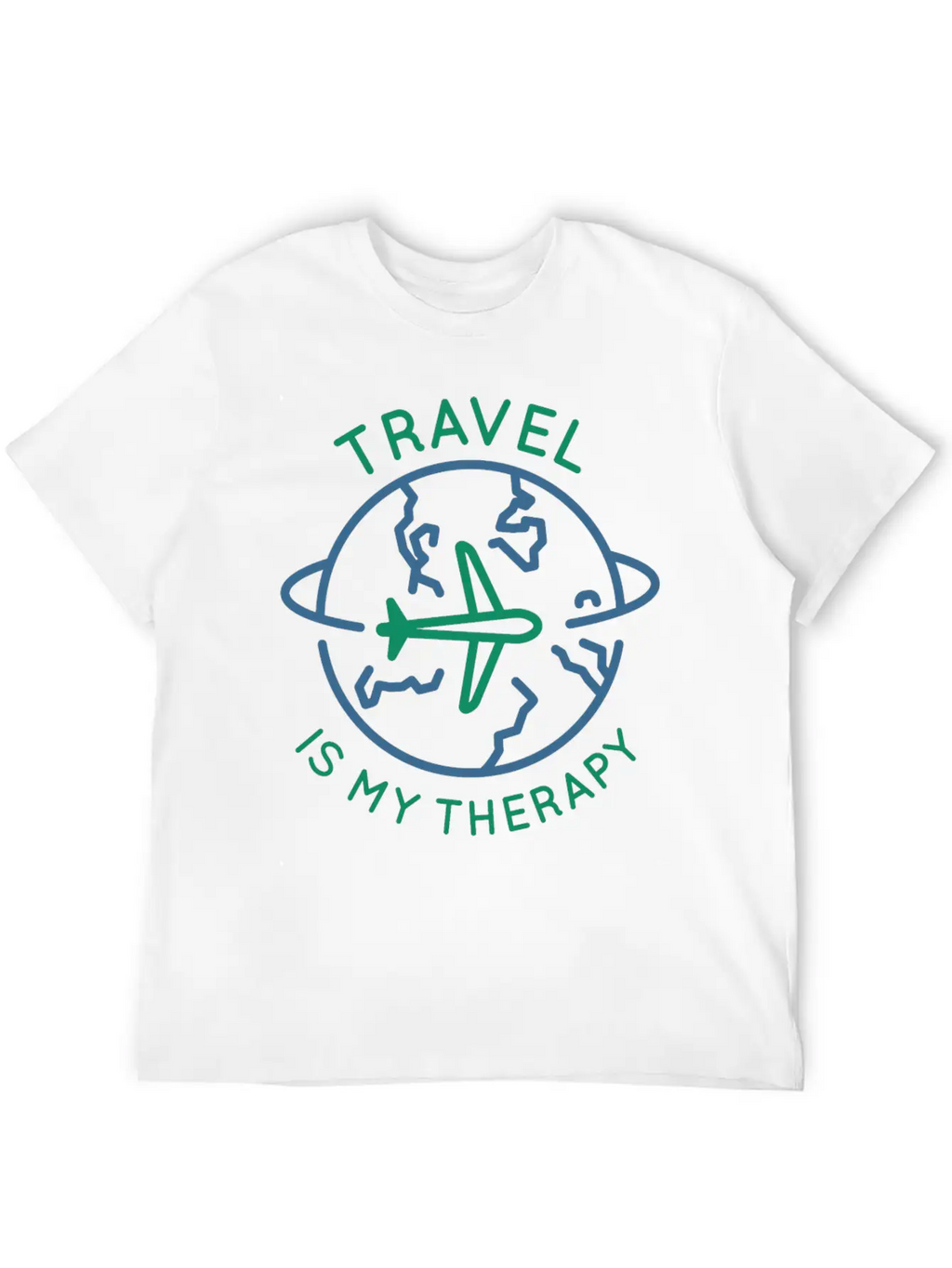 Travel Is My Therapy Casual Graphic T-Shirt – Simple And Comfortable Daily Wear