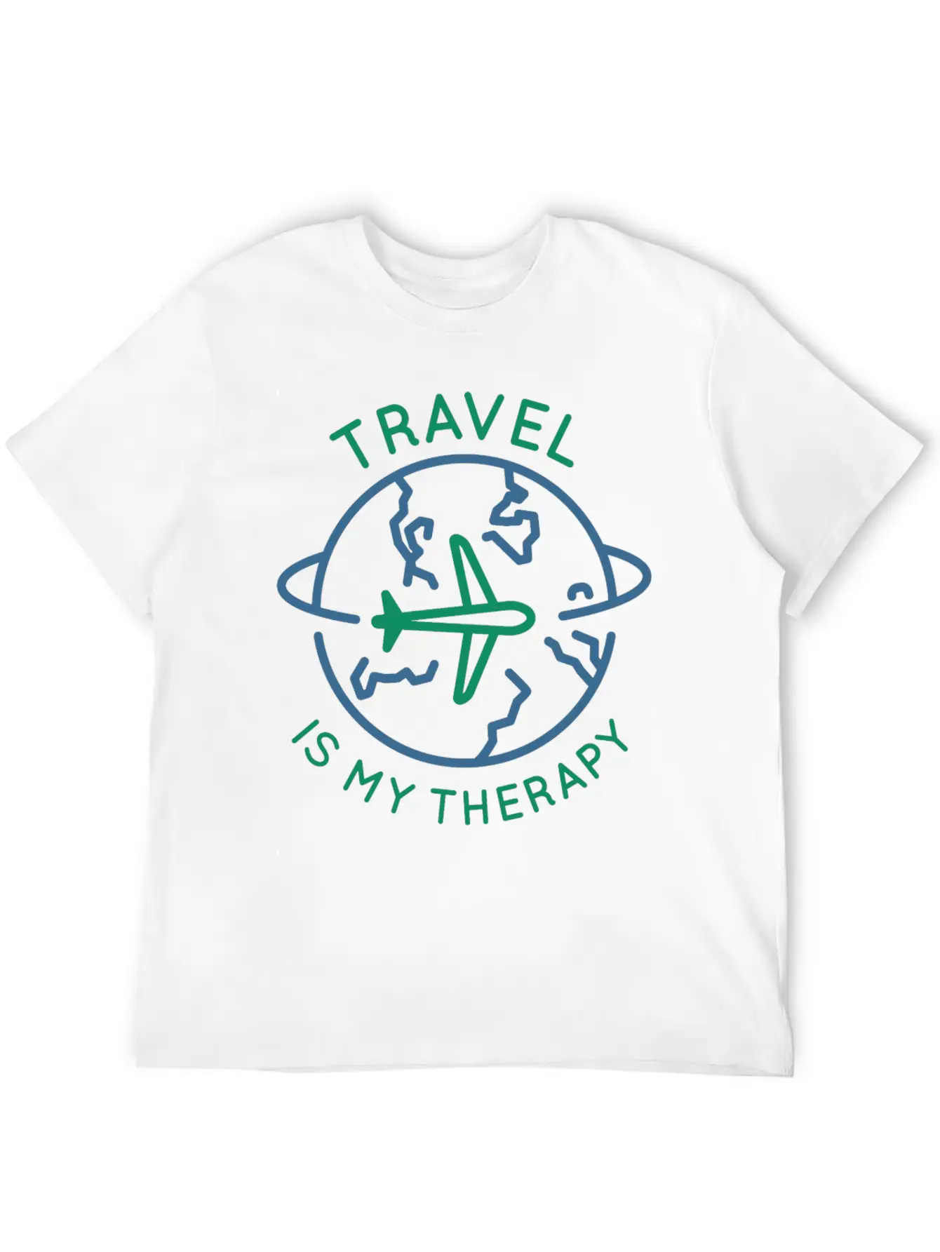 Travel Is My Therapy Casual Graphic T-Shirt – Simple And Comfortable Daily Wear