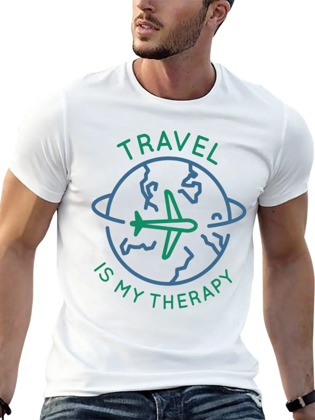 Travel Is My Therapy Casual Graphic T-Shirt – Simple And Comfortable Daily Wear