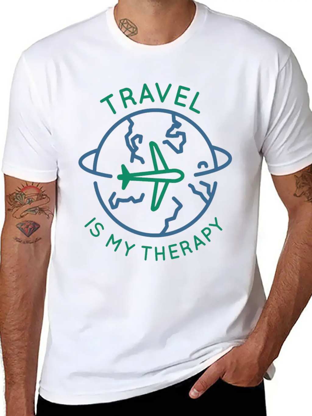 Travel Is My Therapy Casual Graphic T-Shirt – Simple And Comfortable Daily Wear