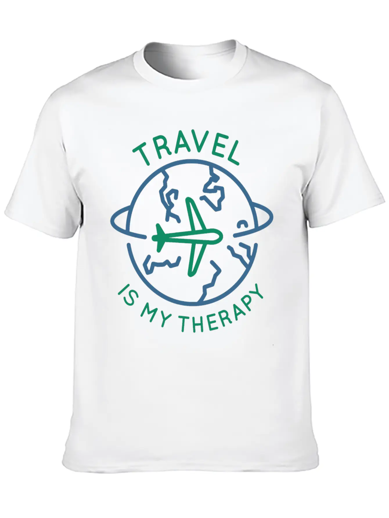 Travel Is My Therapy Casual Graphic T-Shirt – Simple And Comfortable Daily Wear