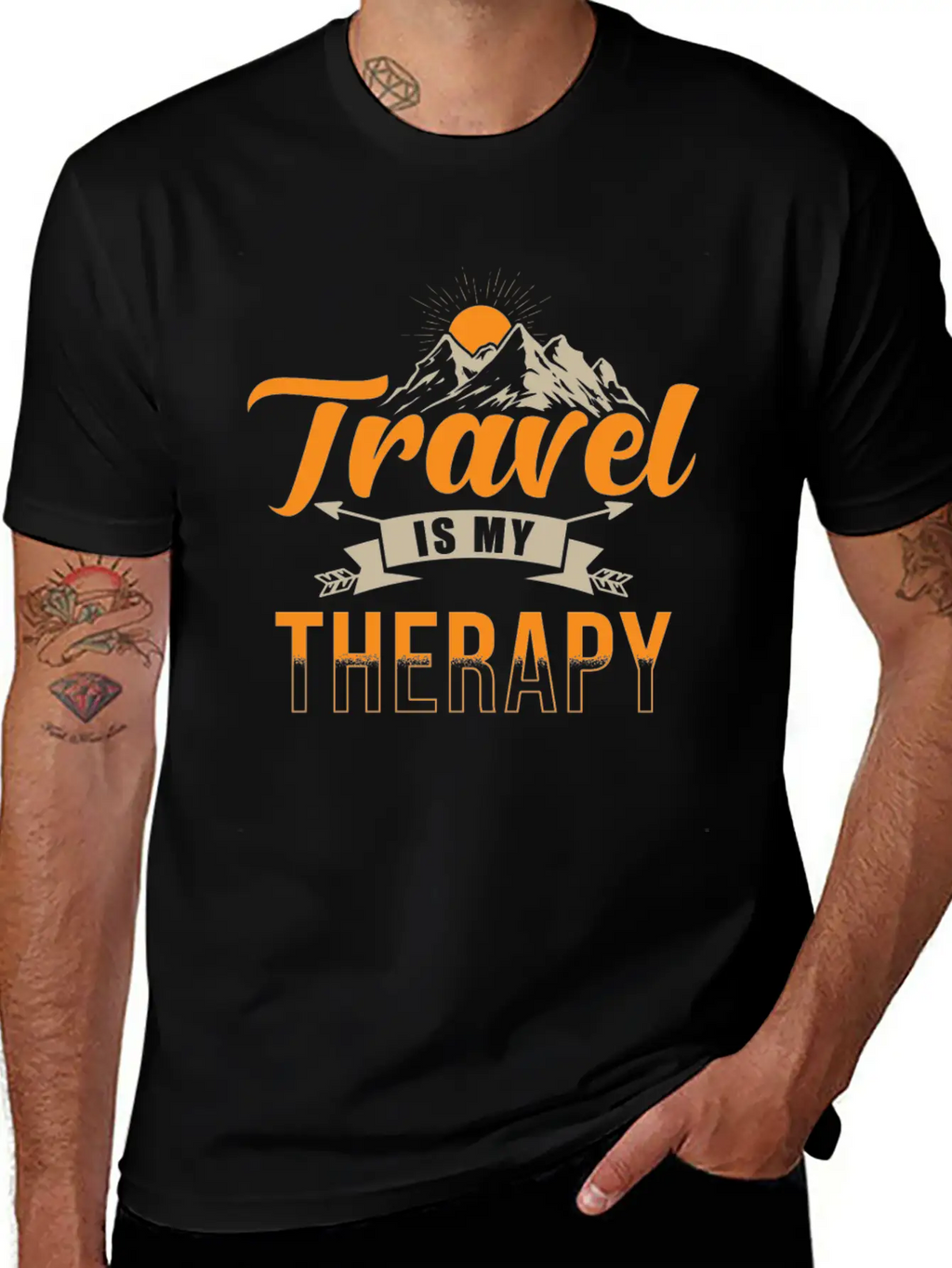 Traveler Traveling Travel Is My Therapy Unisex Casual T-Shirt – Clean Design For Daily Comfort