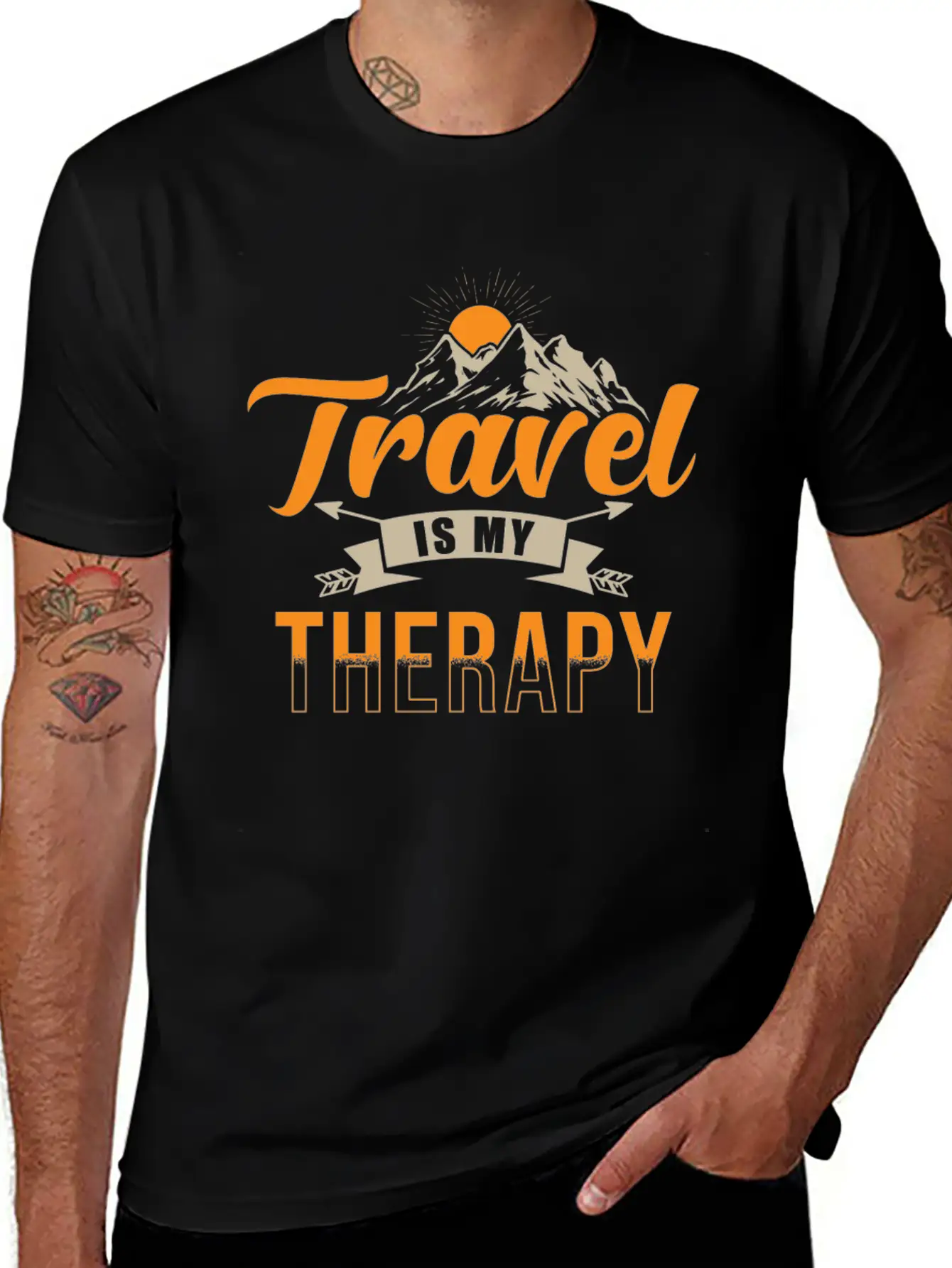 Traveler Traveling Travel Is My Therapy Unisex Casual T-Shirt – Clean Design For Daily Comfort