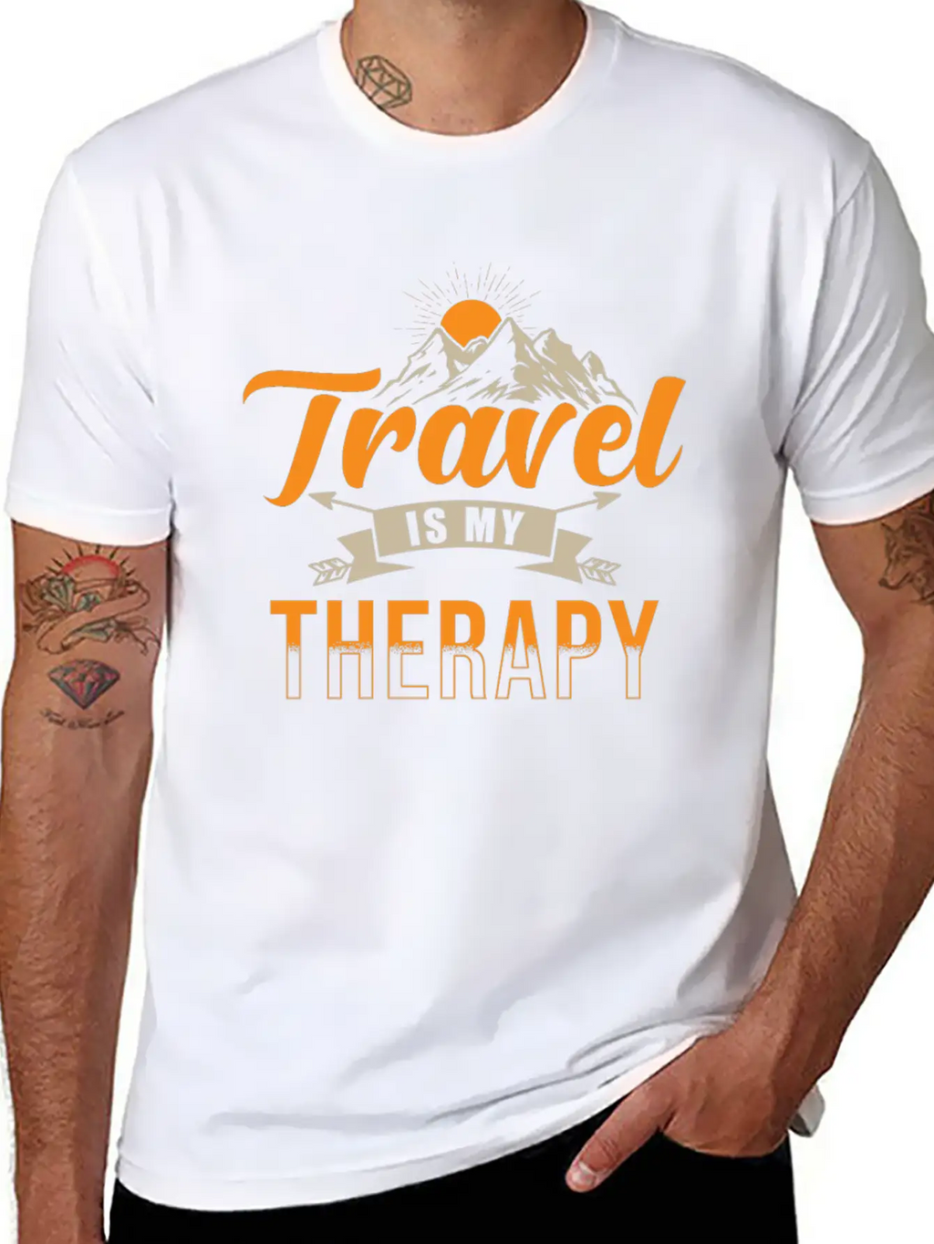 Traveler Traveling Travel Is My Therapy Unisex Casual T-Shirt – Clean Design For Daily Comfort