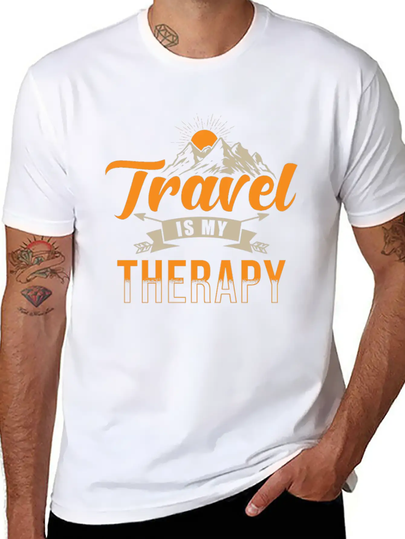 Traveler Traveling Travel Is My Therapy Unisex Casual T-Shirt – Clean Design For Daily Comfort