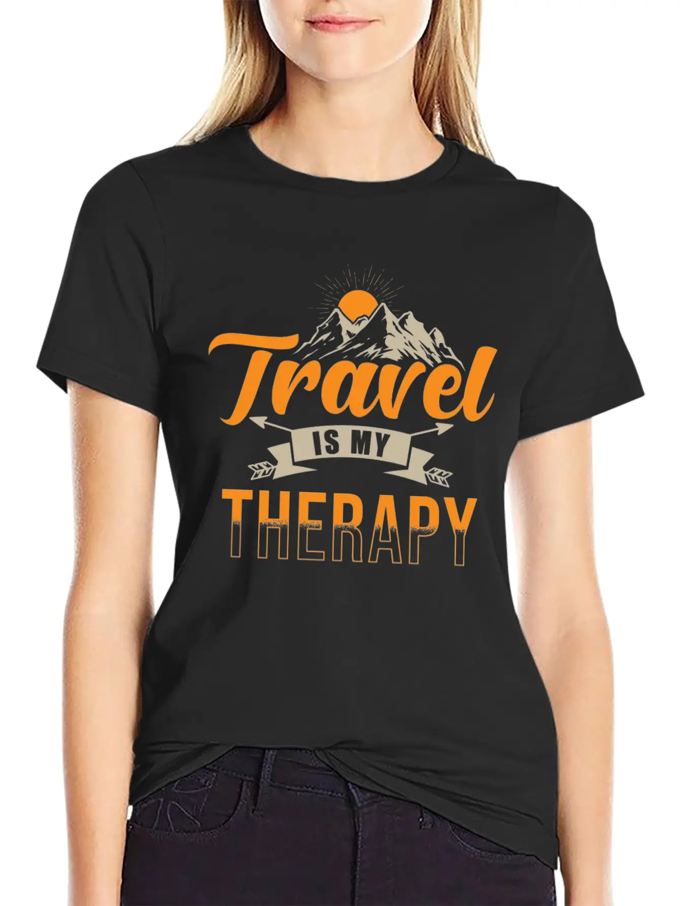 Traveler Traveling Travel Is My Therapy Unisex Casual T-Shirt – Clean Design For Daily Comfort