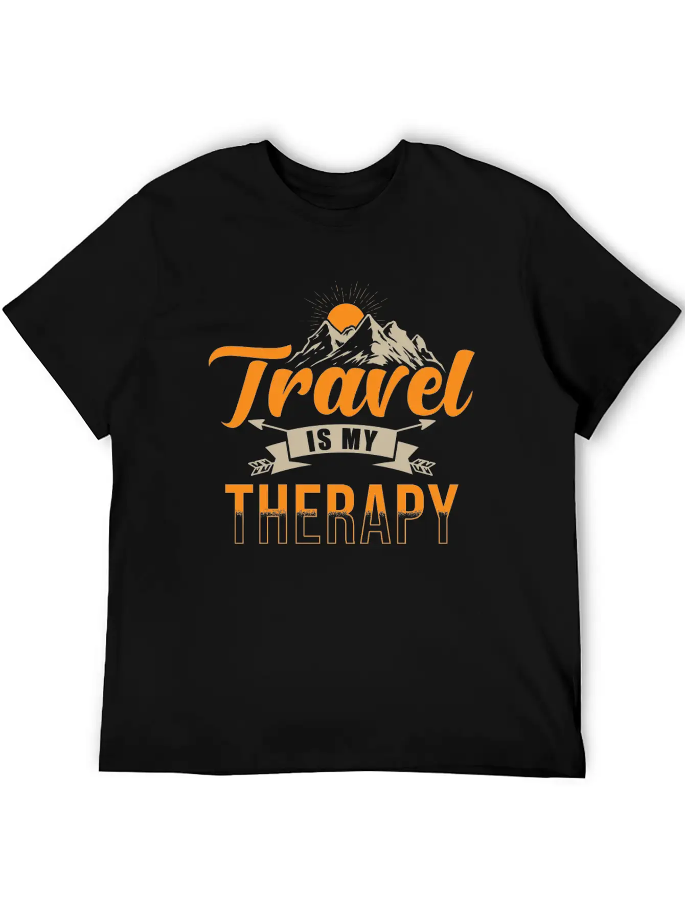 Traveler Traveling Travel Is My Therapy Unisex Casual T-Shirt – Clean Design For Daily Comfort