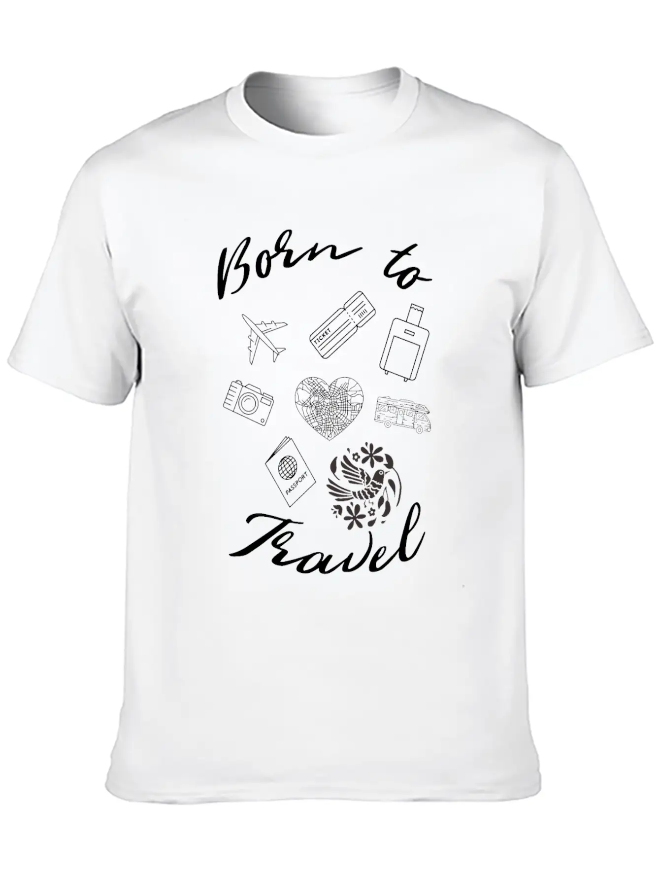 Travelling Edition By Born To Travel Essential Cotton Tee For Daily Outfits – Unisex Style