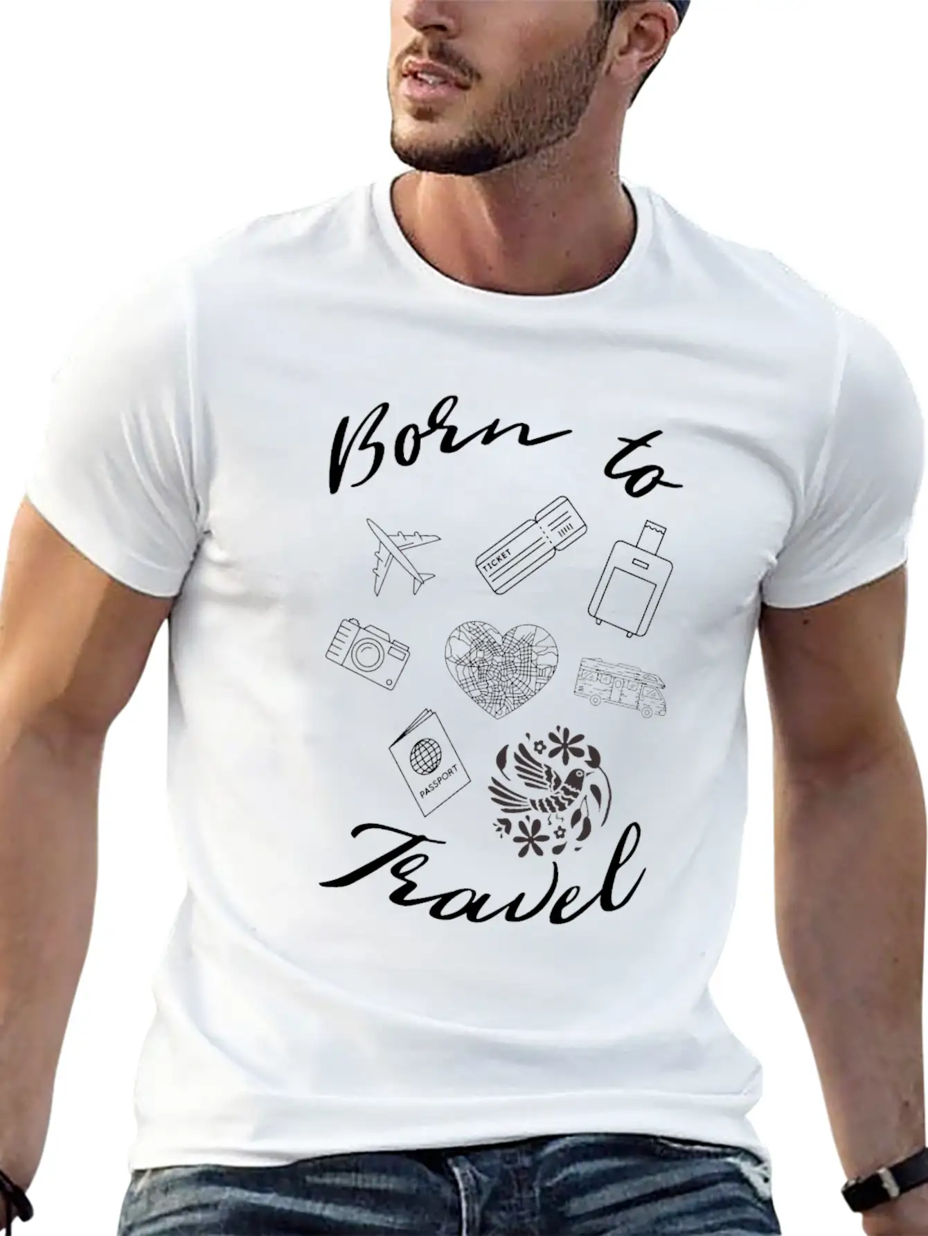 Travelling Edition By Born To Travel Essential Cotton Tee For Daily Outfits – Unisex Style