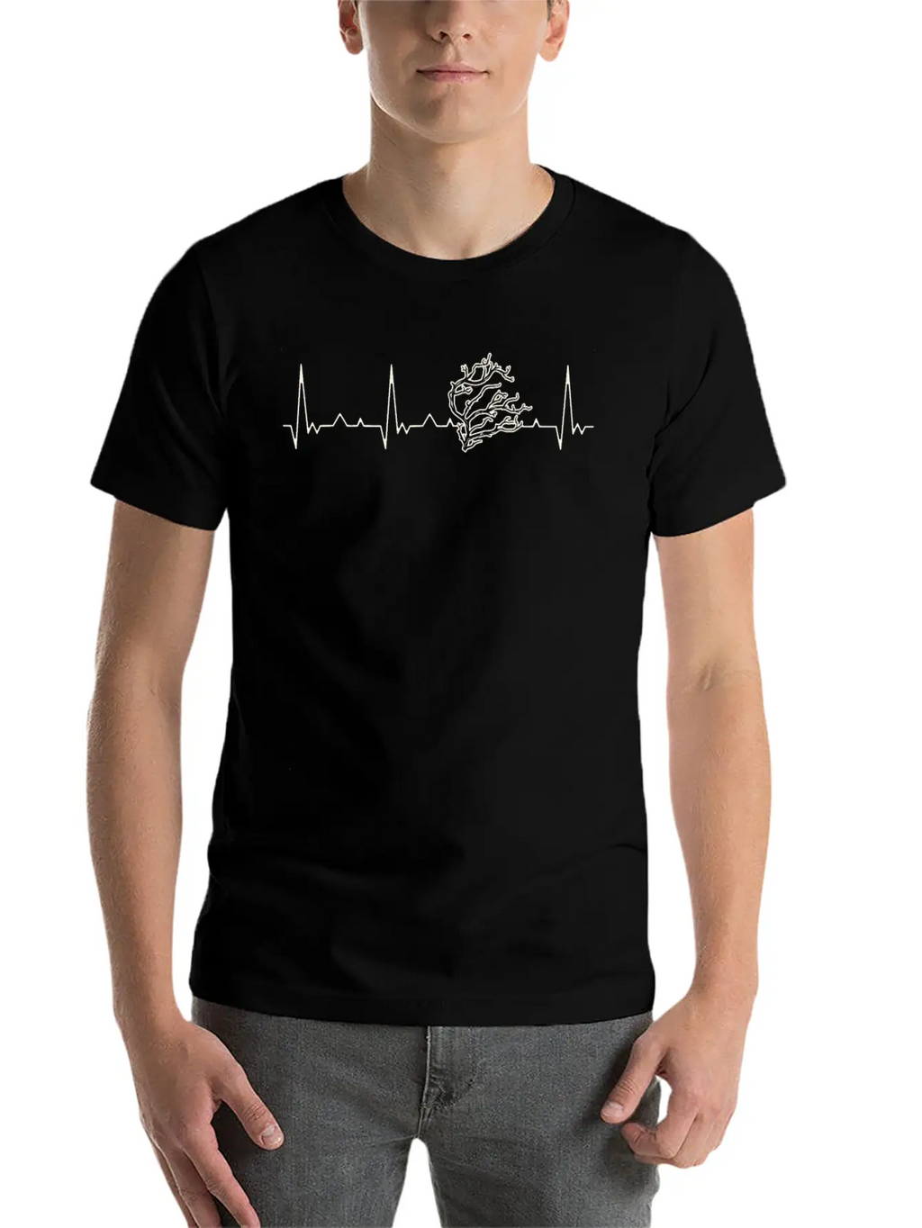 Tree Branch. Heart. Love. EKG. Pulse. Beat. Unisex Casual T-Shirt – Clean Design For Daily Comfort