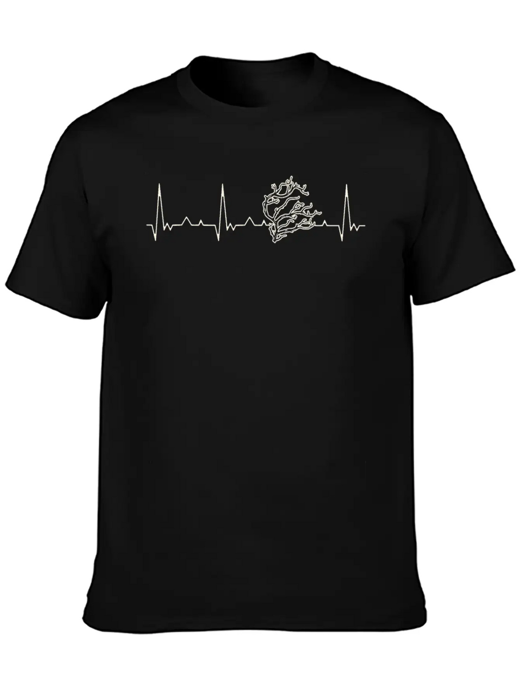Tree Branch. Heart. Love. EKG. Pulse. Beat. Unisex Casual T-Shirt – Clean Design For Daily Comfort