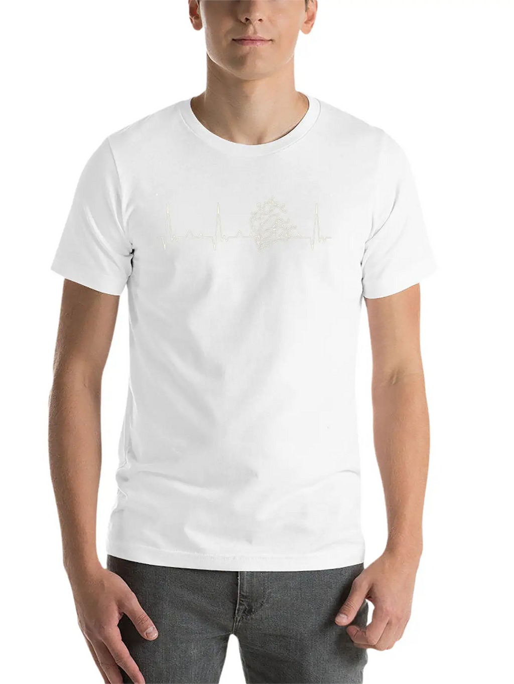 Tree Branch. Heart. Love. EKG. Pulse. Beat. Unisex Casual T-Shirt – Clean Design For Daily Comfort