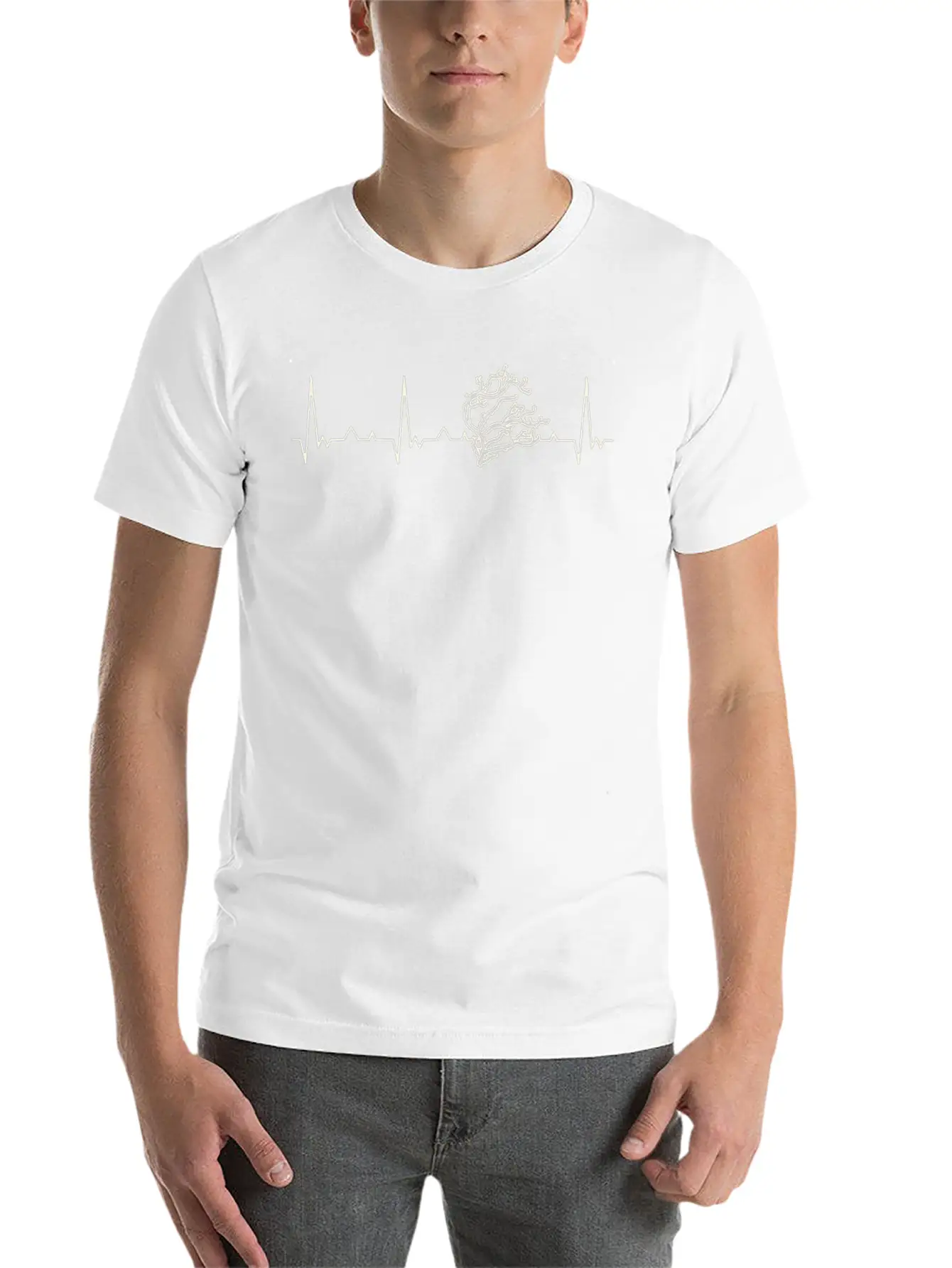 Tree Branch. Heart. Love. EKG. Pulse. Beat. Unisex Casual T-Shirt – Clean Design For Daily Comfort