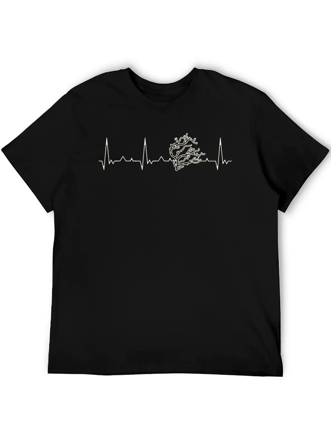 Tree Branch. Heart. Love. EKG. Pulse. Beat. Unisex Casual T-Shirt – Clean Design For Daily Comfort