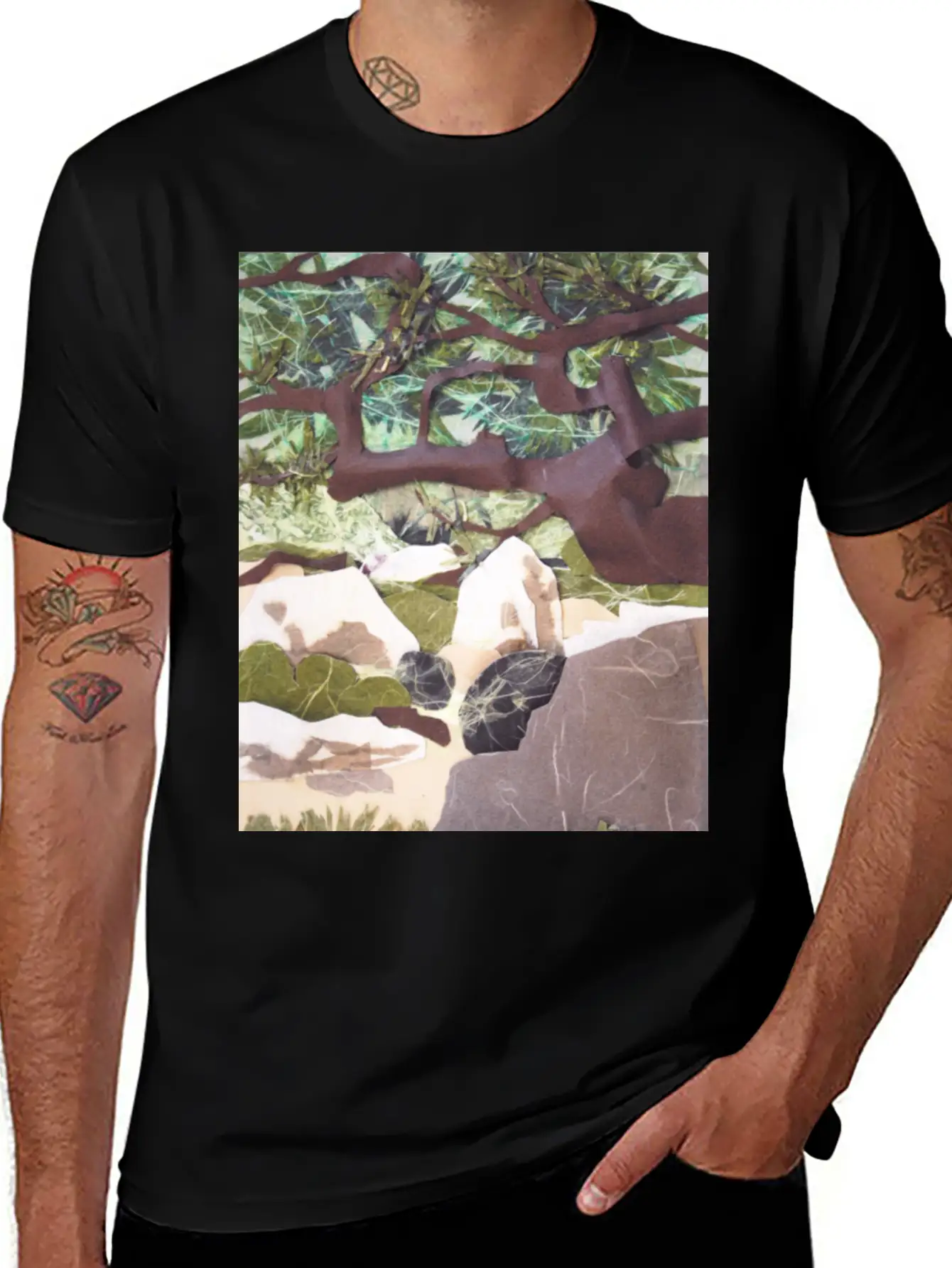 Tree Collage Unisex Casual T-Shirt – Clean Design For Daily Comfort