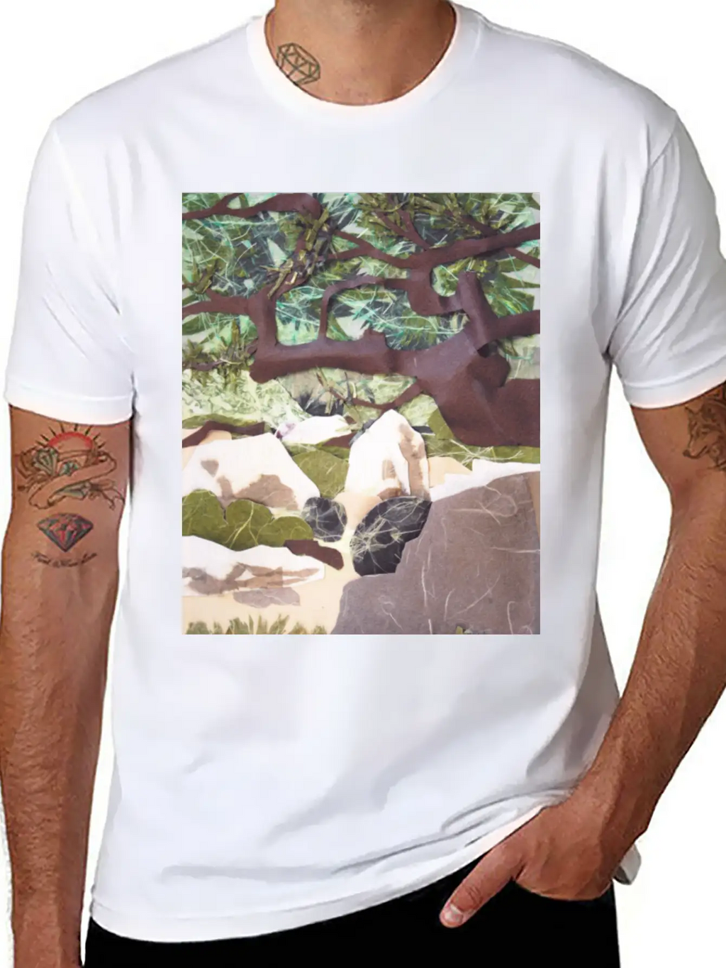 Tree Collage Unisex Casual T-Shirt – Clean Design For Daily Comfort