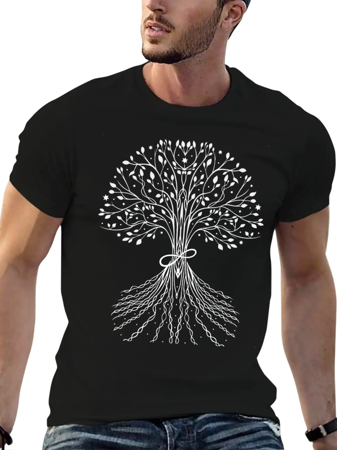Tree Of Life With Infinity Symbol Casual Graphic T-Shirt – Simple And Comfortable Daily Wear